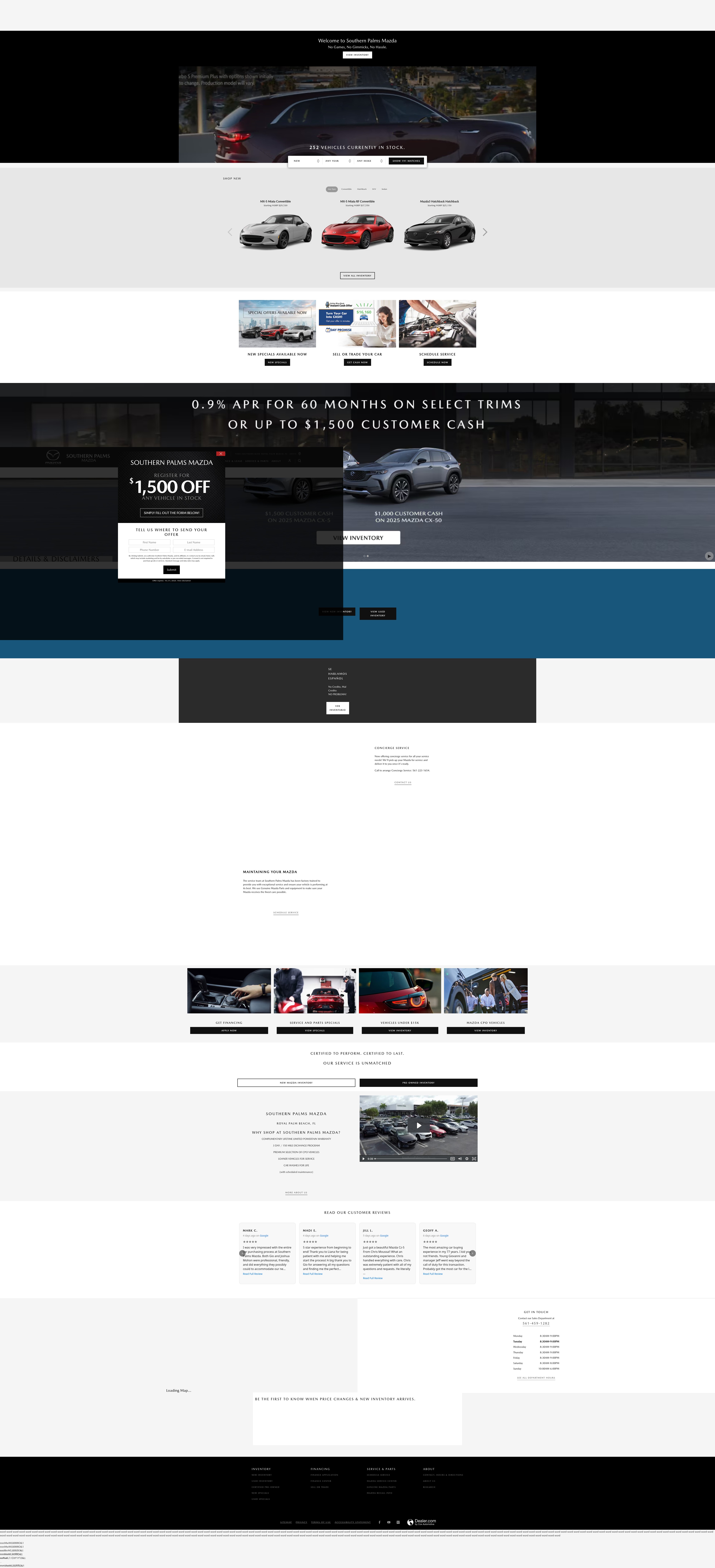 Screenshot of www.southernpalmsmazda.com