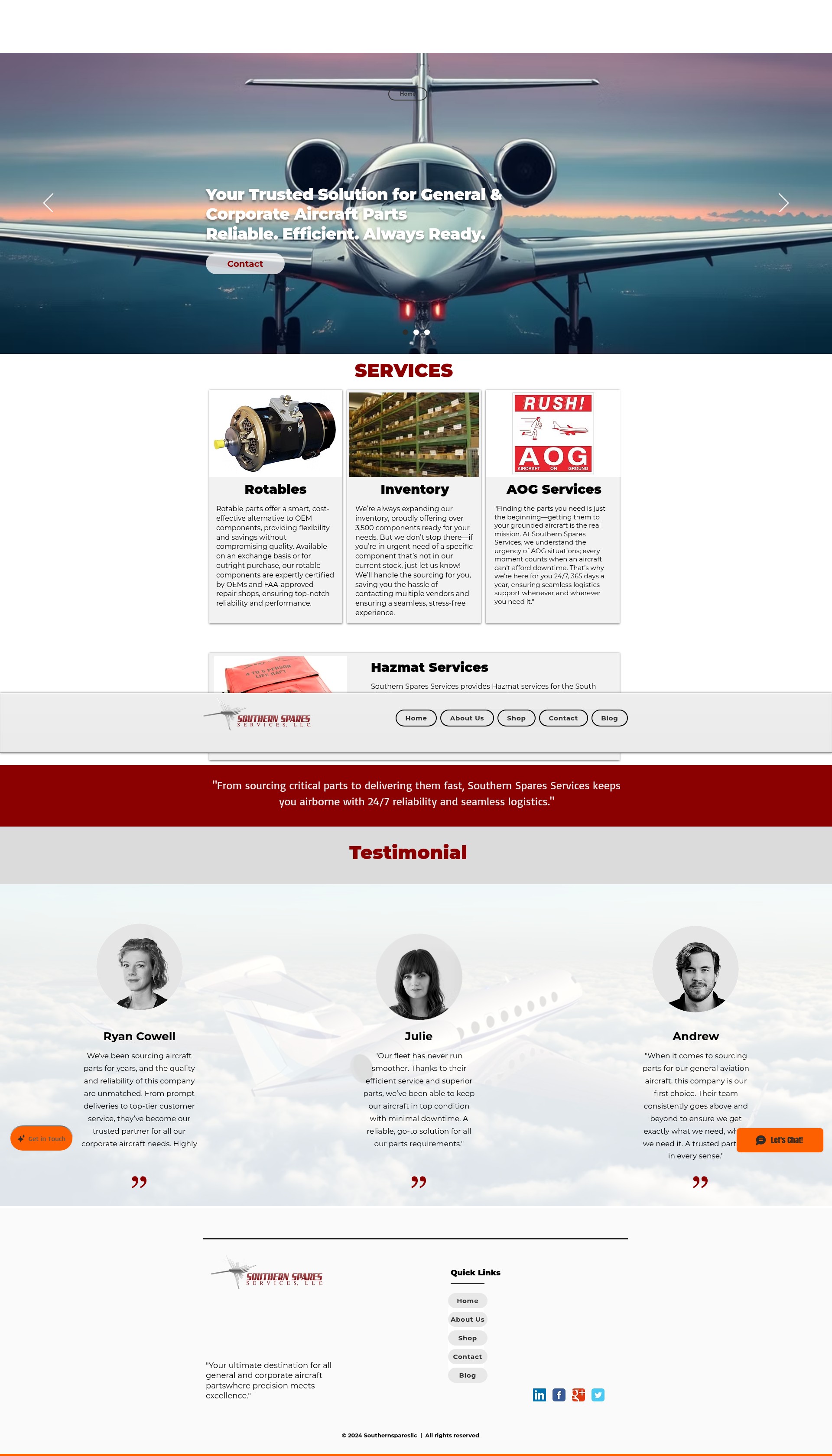 Screenshot of www.southernsparesllc.com