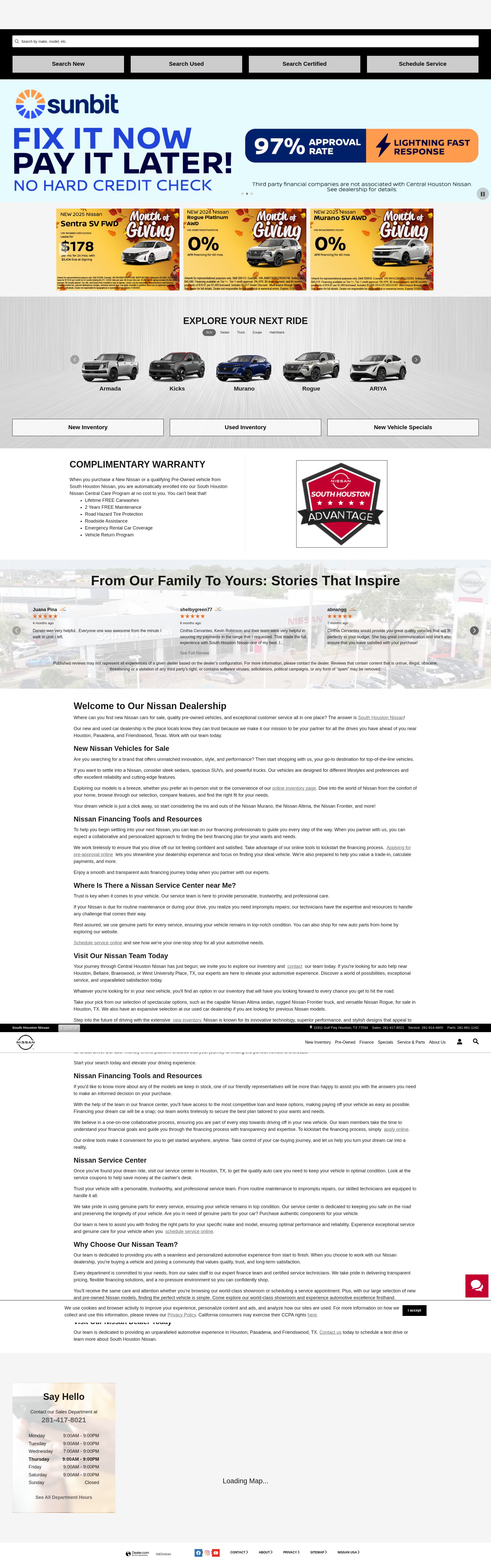 Screenshot of www.southhoustonnissan.com