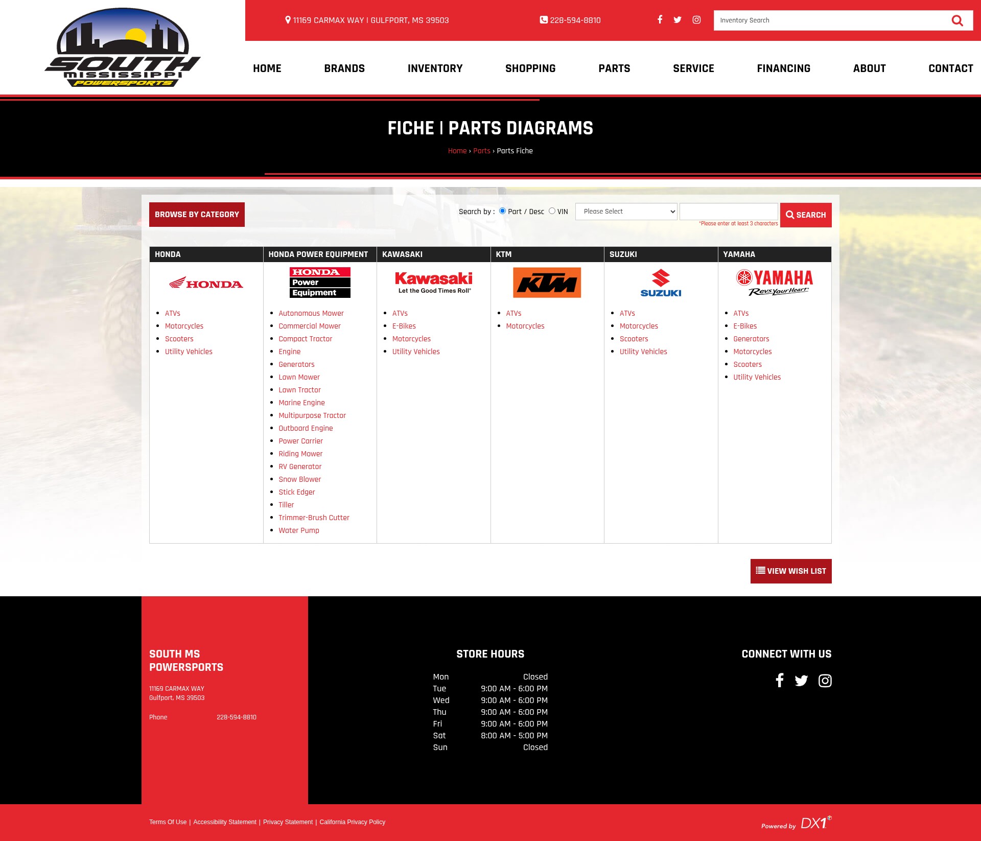Screenshot of www.southmspowersports.com