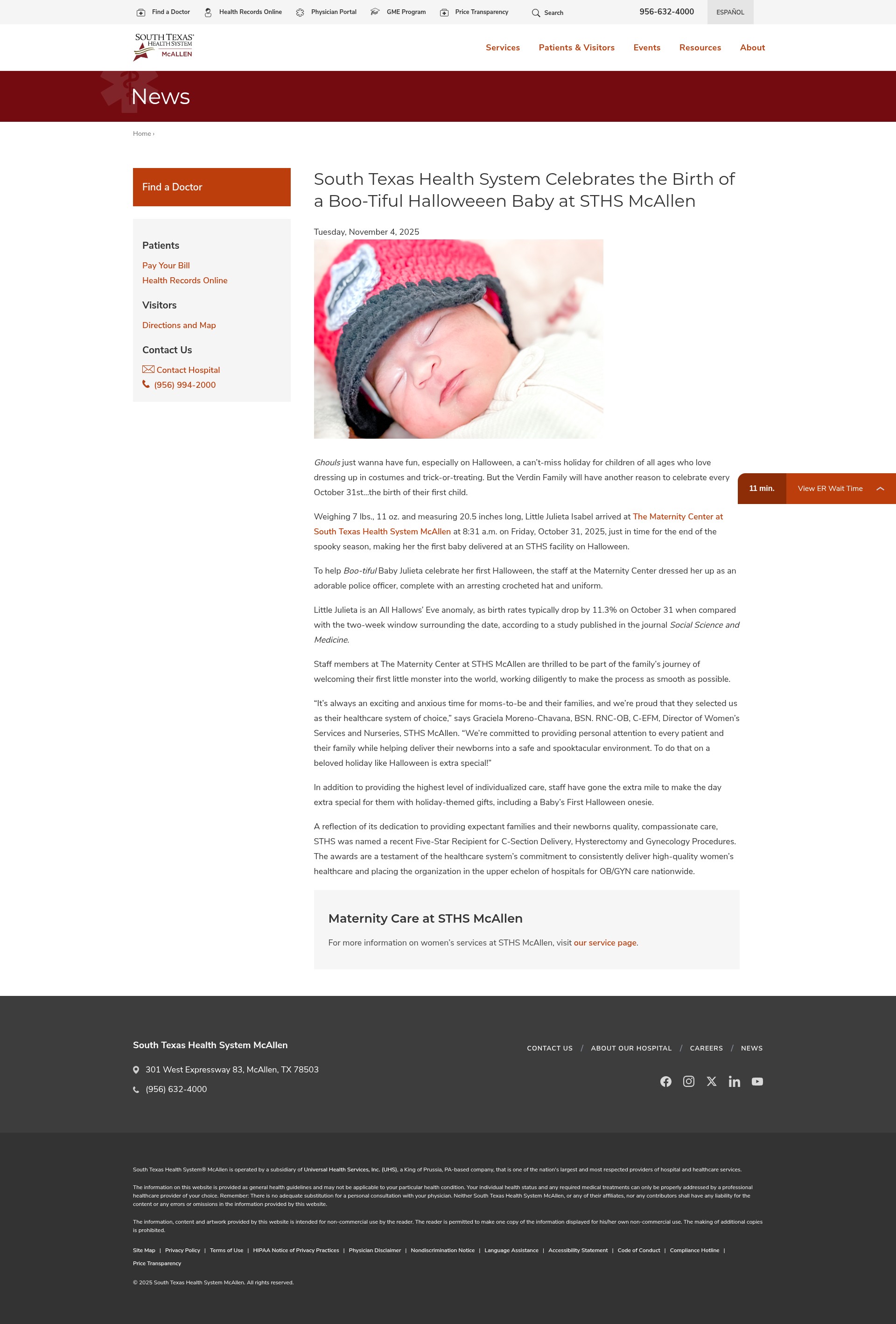 Screenshot of www.southtexashealthsystemmcallen.com