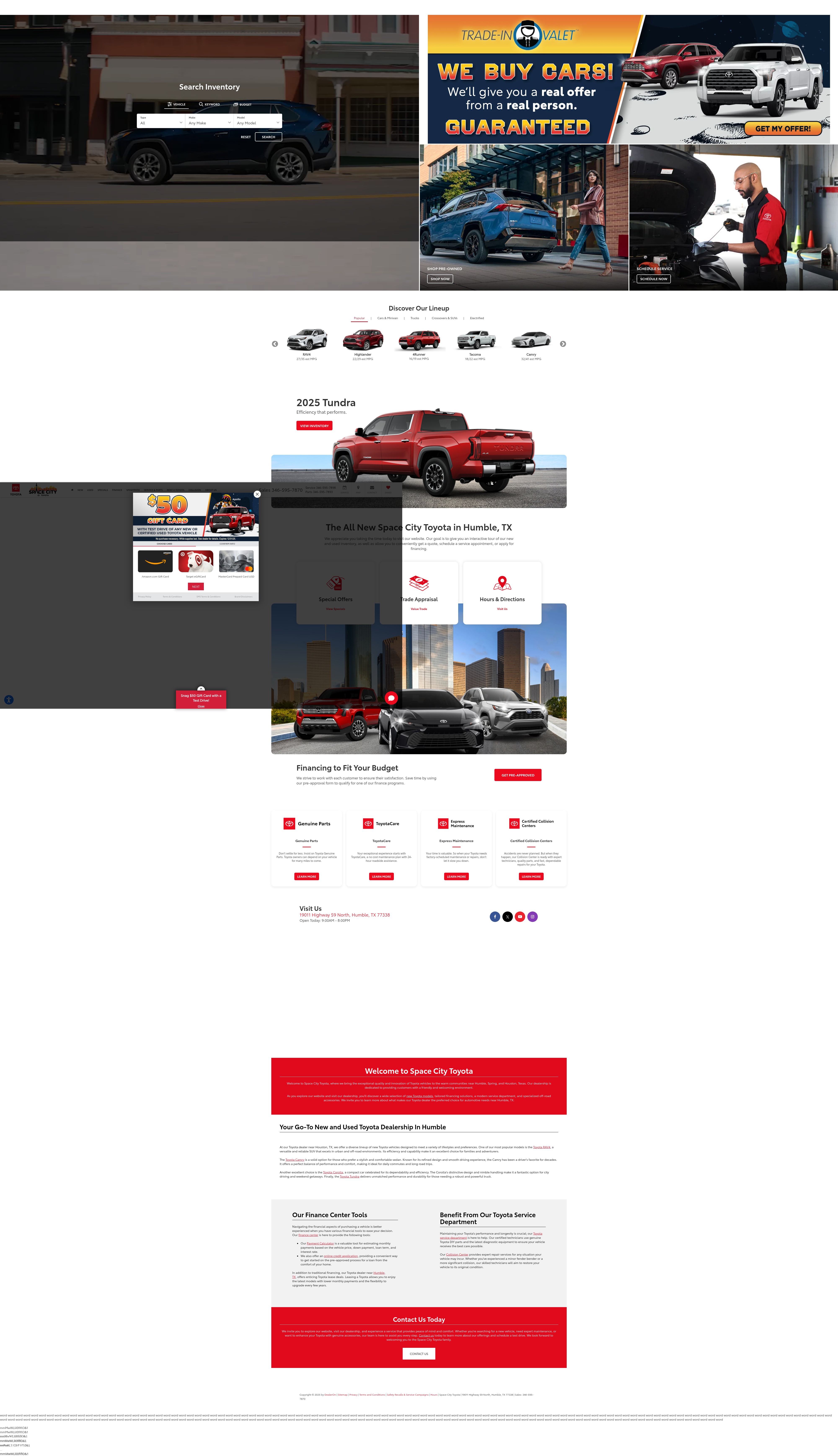 Screenshot of www.spacecitytoyota.com