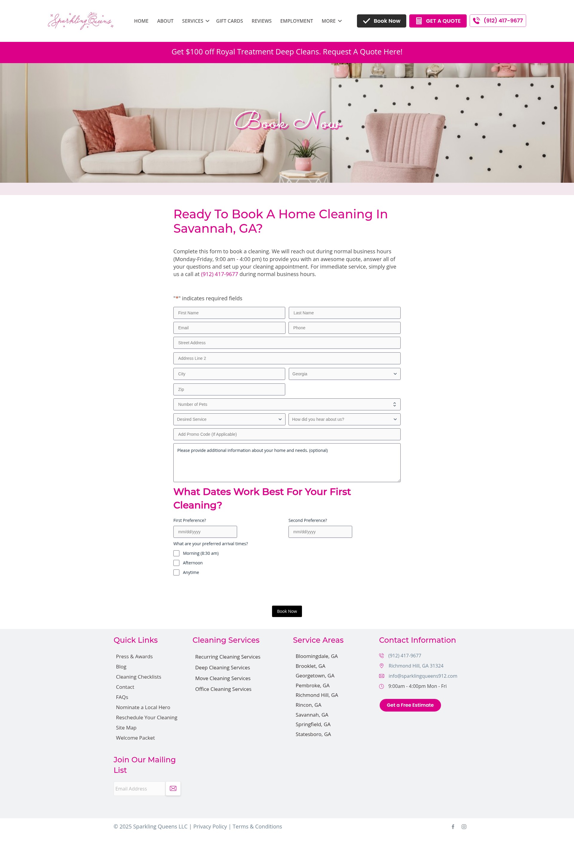 Screenshot of www.sparklingqueens912.com