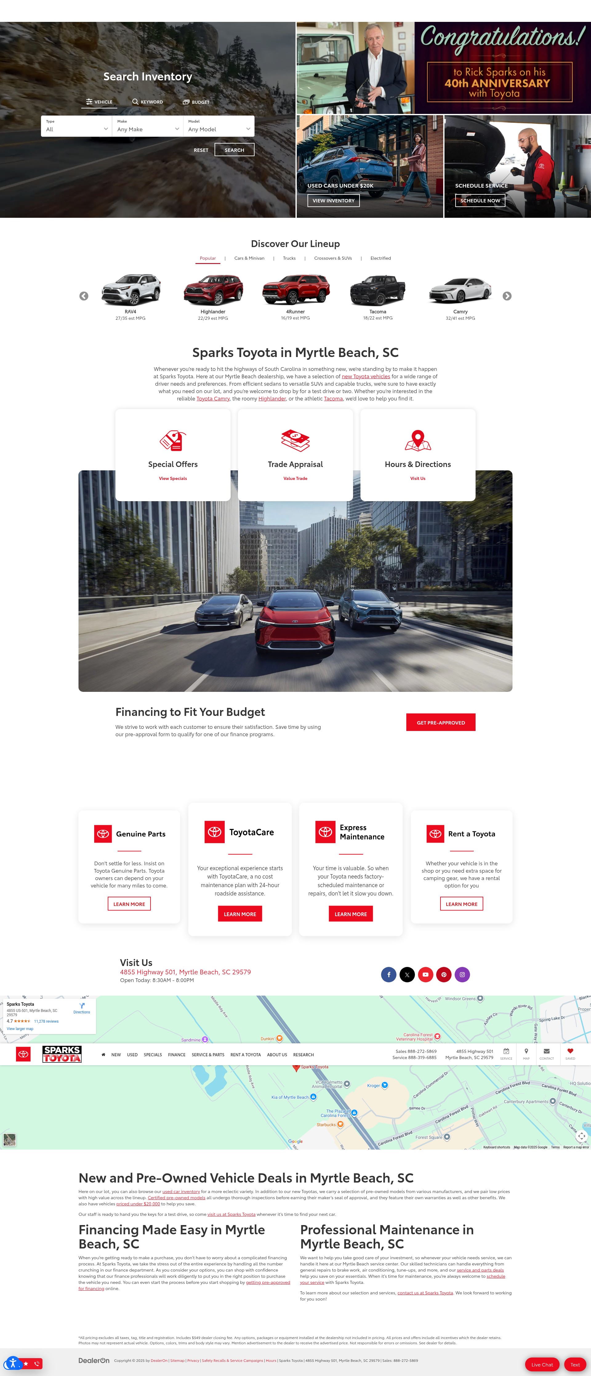 Screenshot of www.sparkstoyota.com