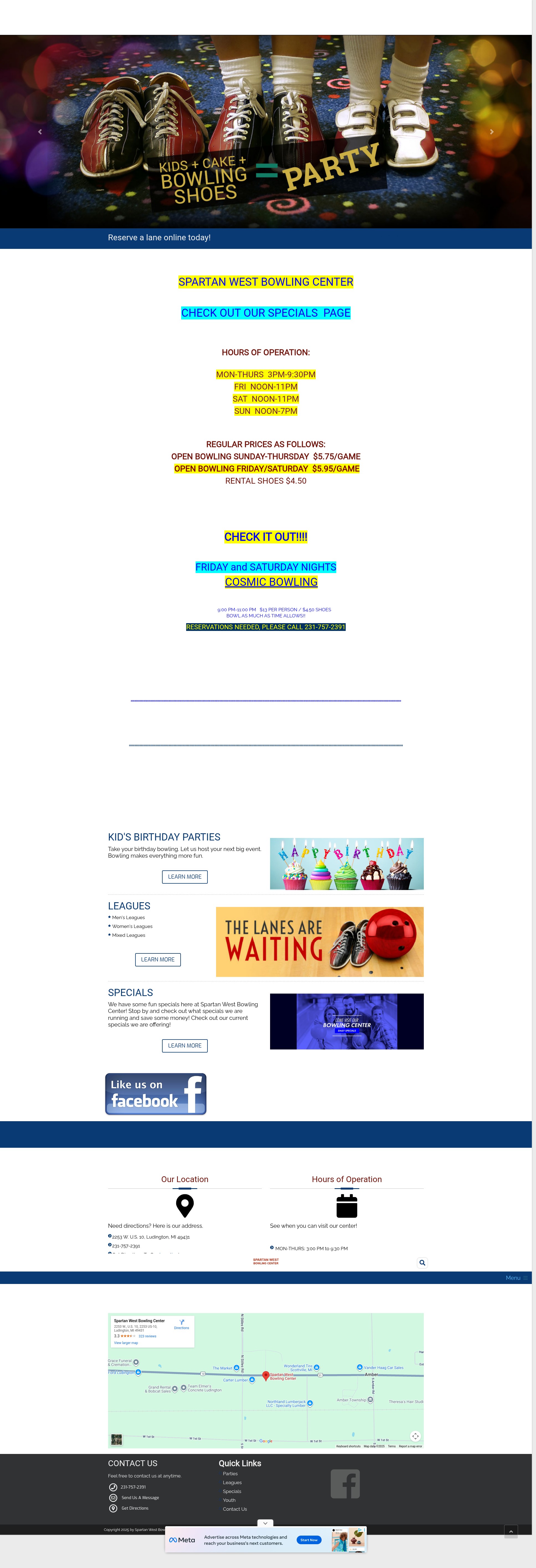 Screenshot of www.spartanwestbowling.com