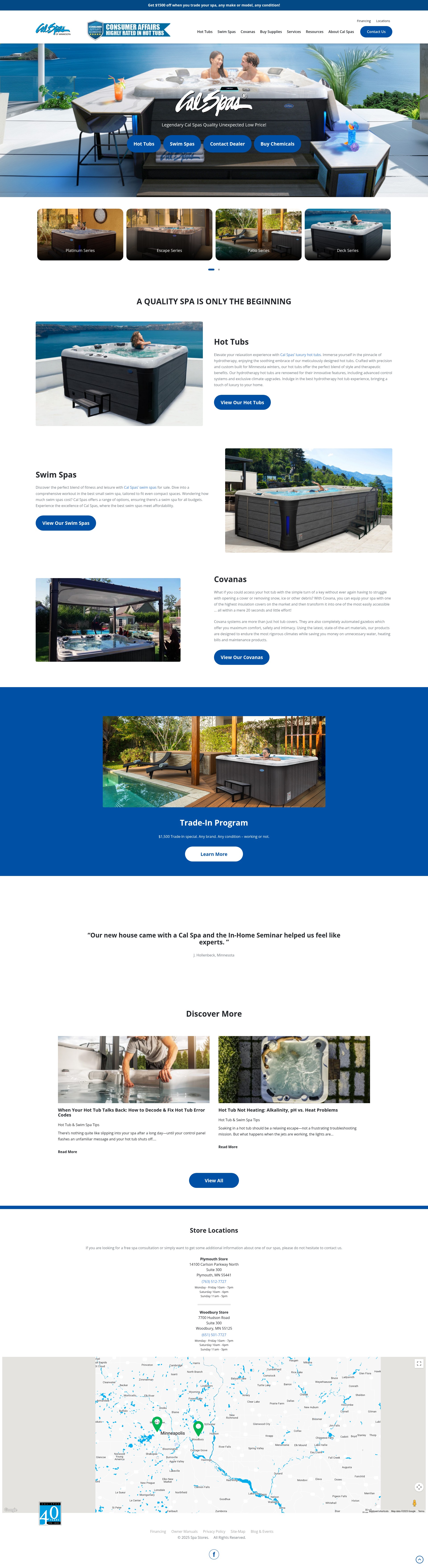 Screenshot of www.spastores.com