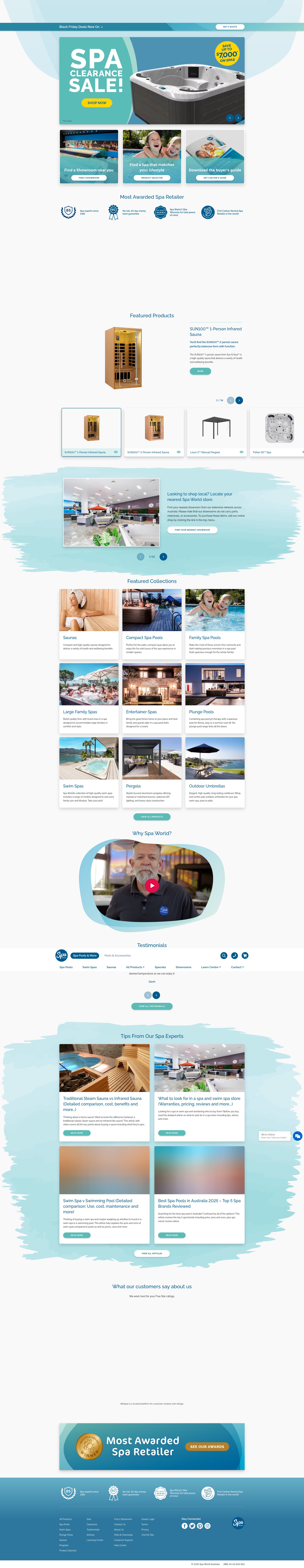 Screenshot of www.spaworld.com.au
