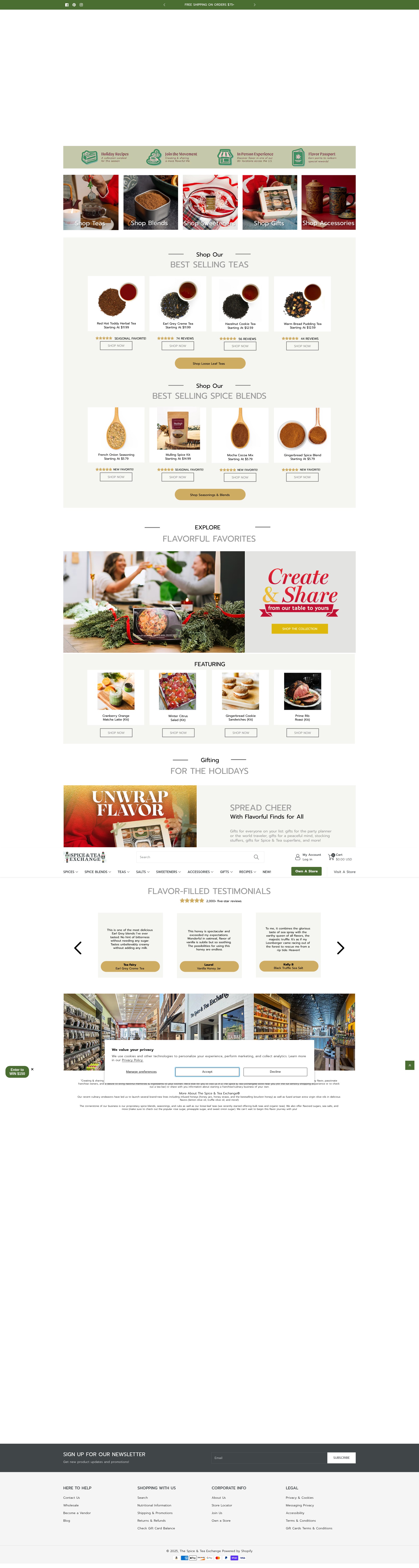 Screenshot of www.spiceandtea.com