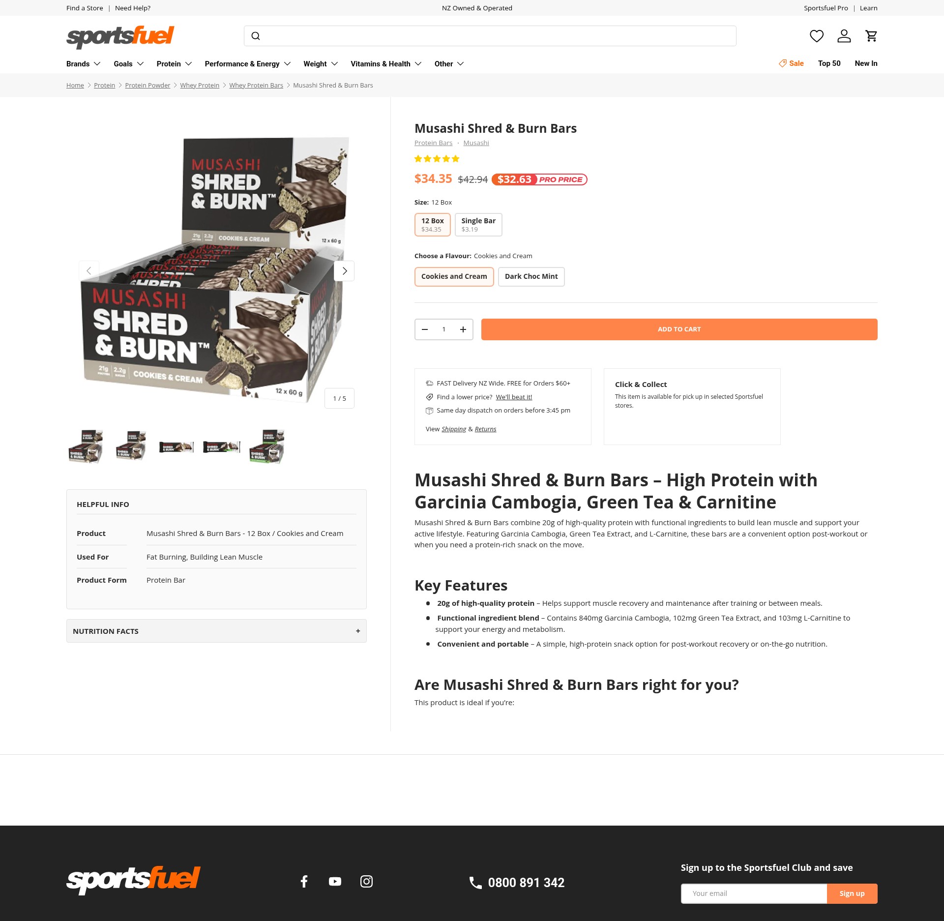 Screenshot of www.sportsfuel.co.nz