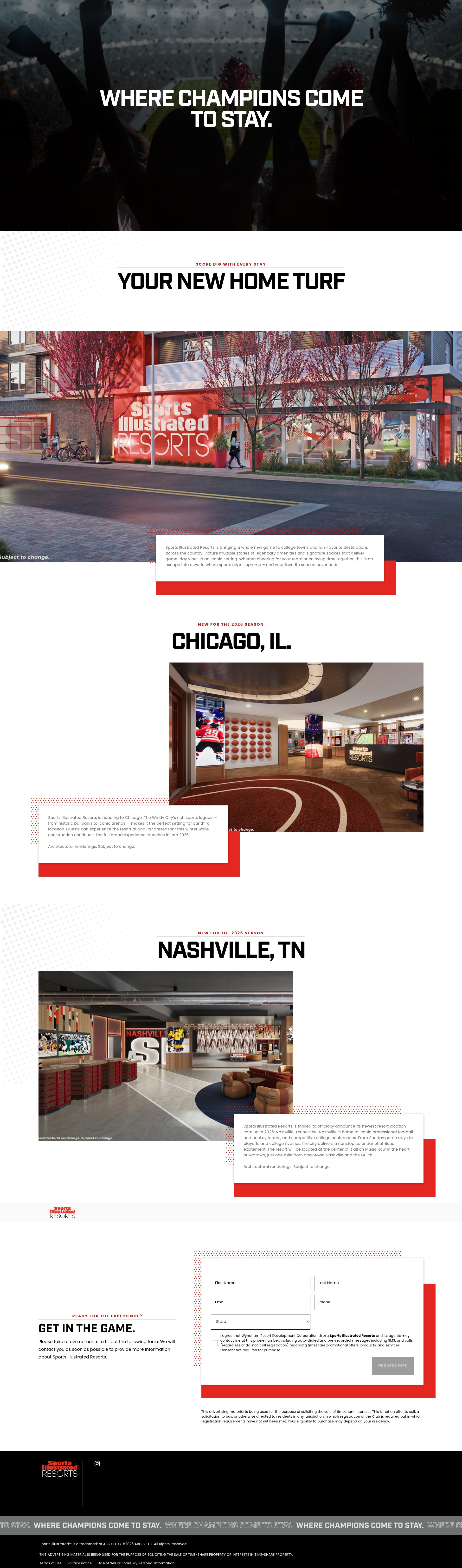 Screenshot of www.sportsillustratedresorts.com