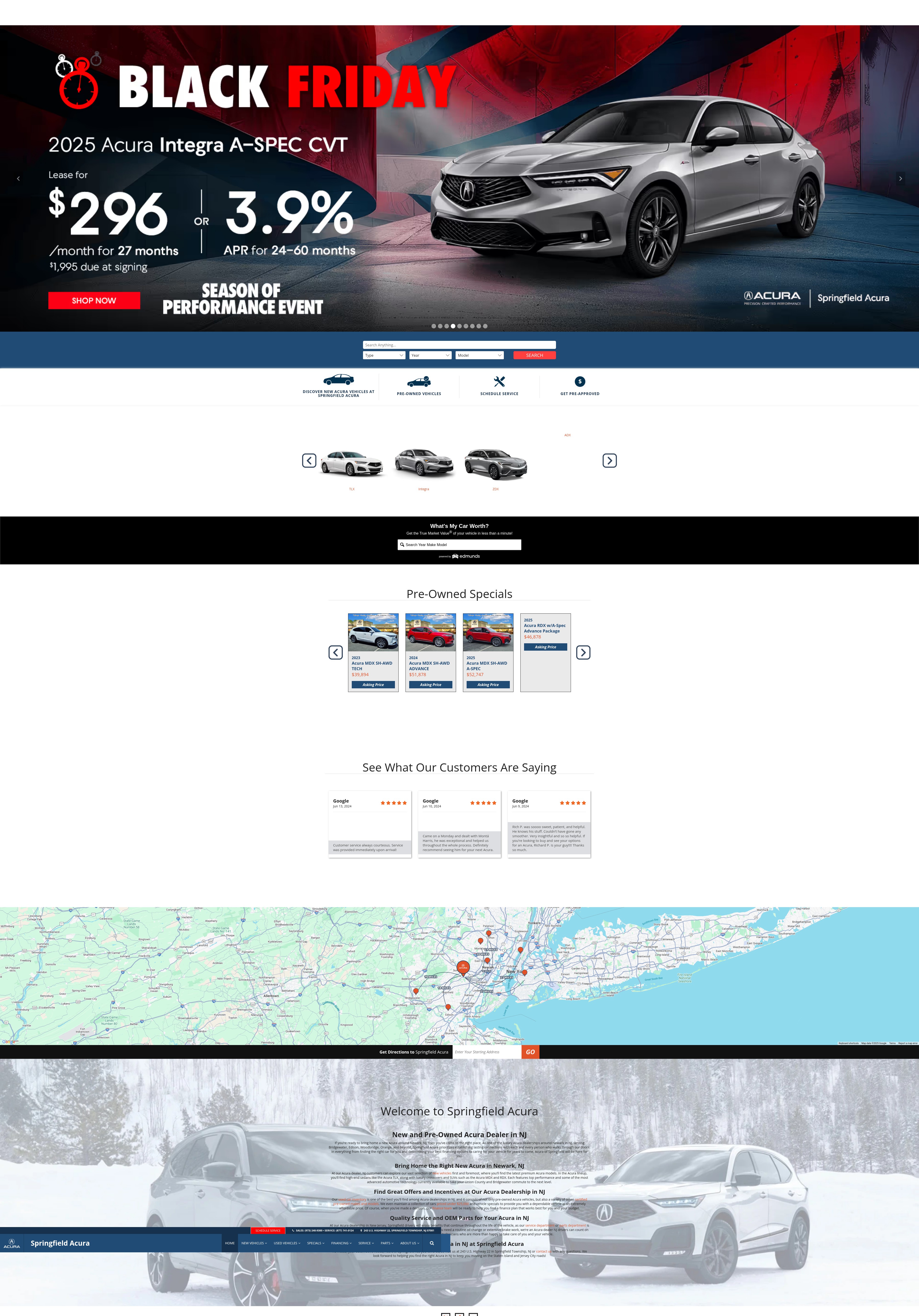 Screenshot of www.springfieldacura.com