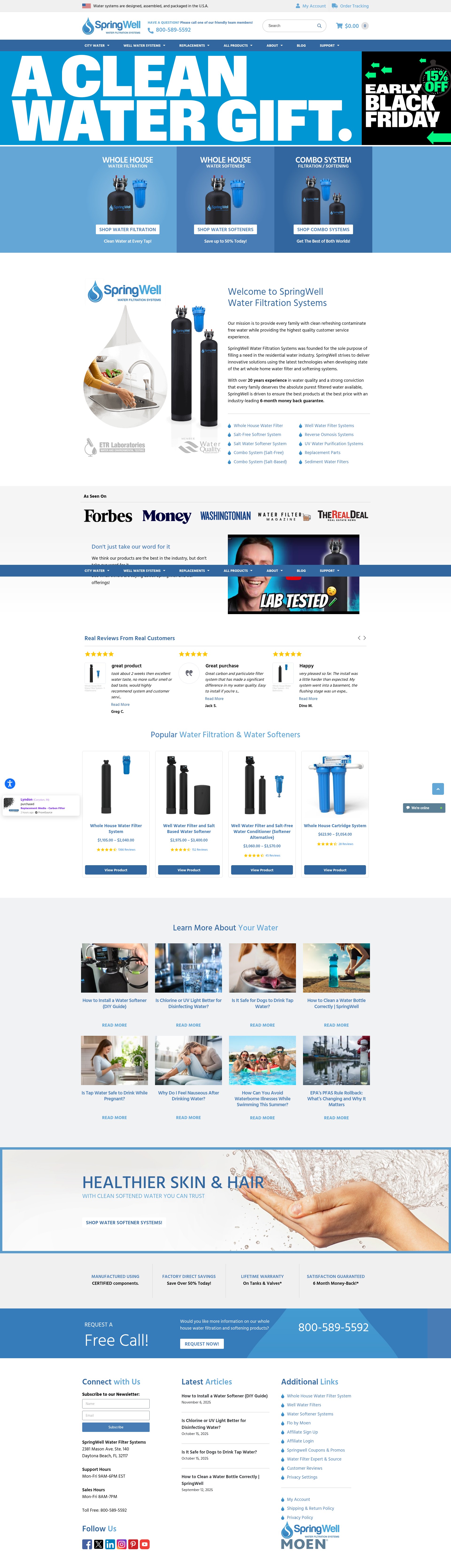 Screenshot of www.springwellwater.com