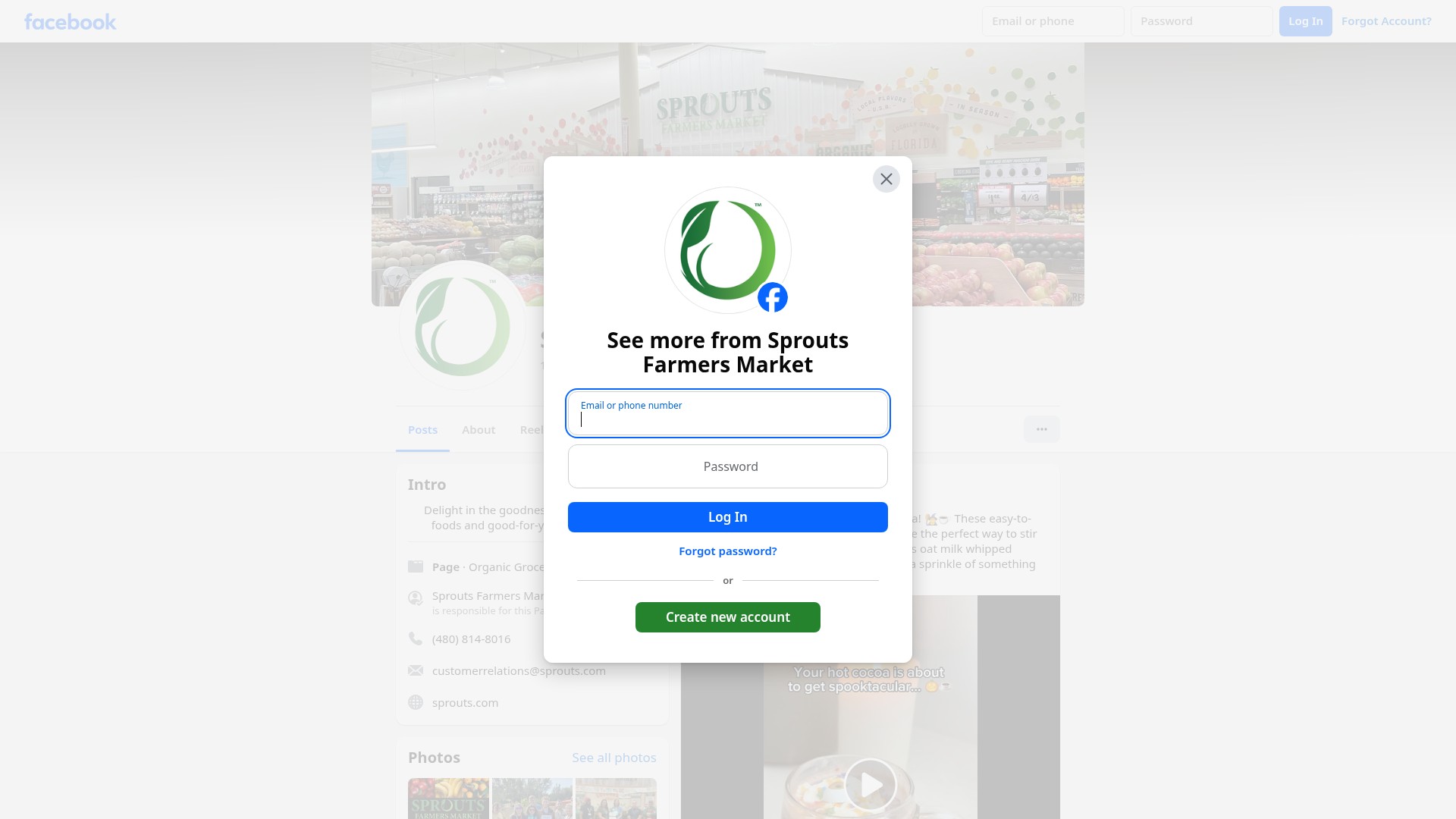 Screenshot of www.sprouts.com