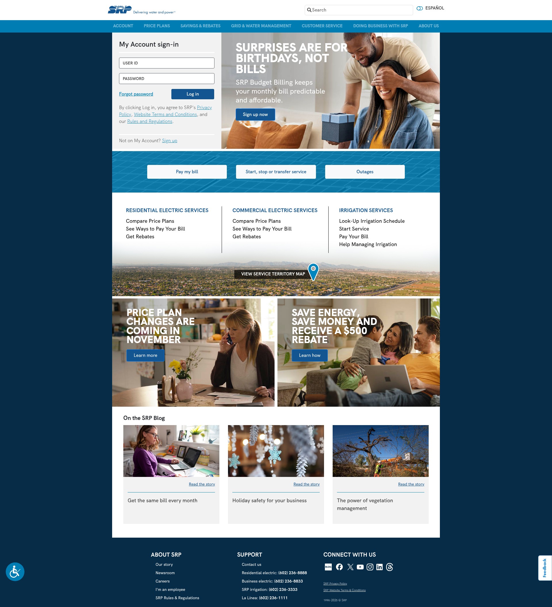 Screenshot of www.srpnet.com