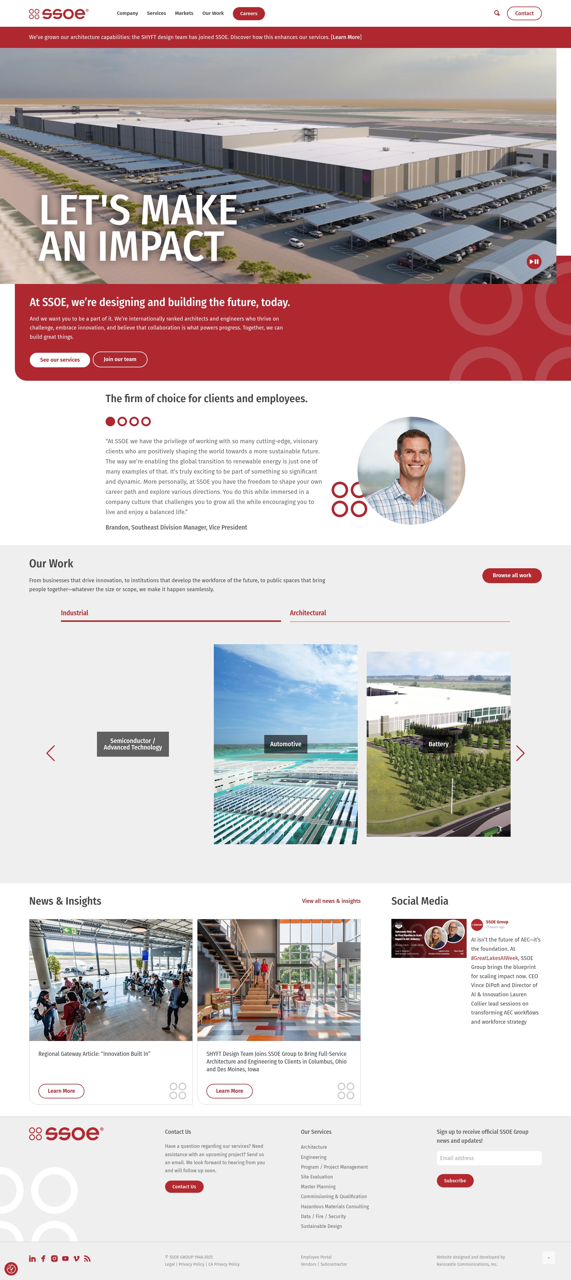 Screenshot of www.ssoe.com