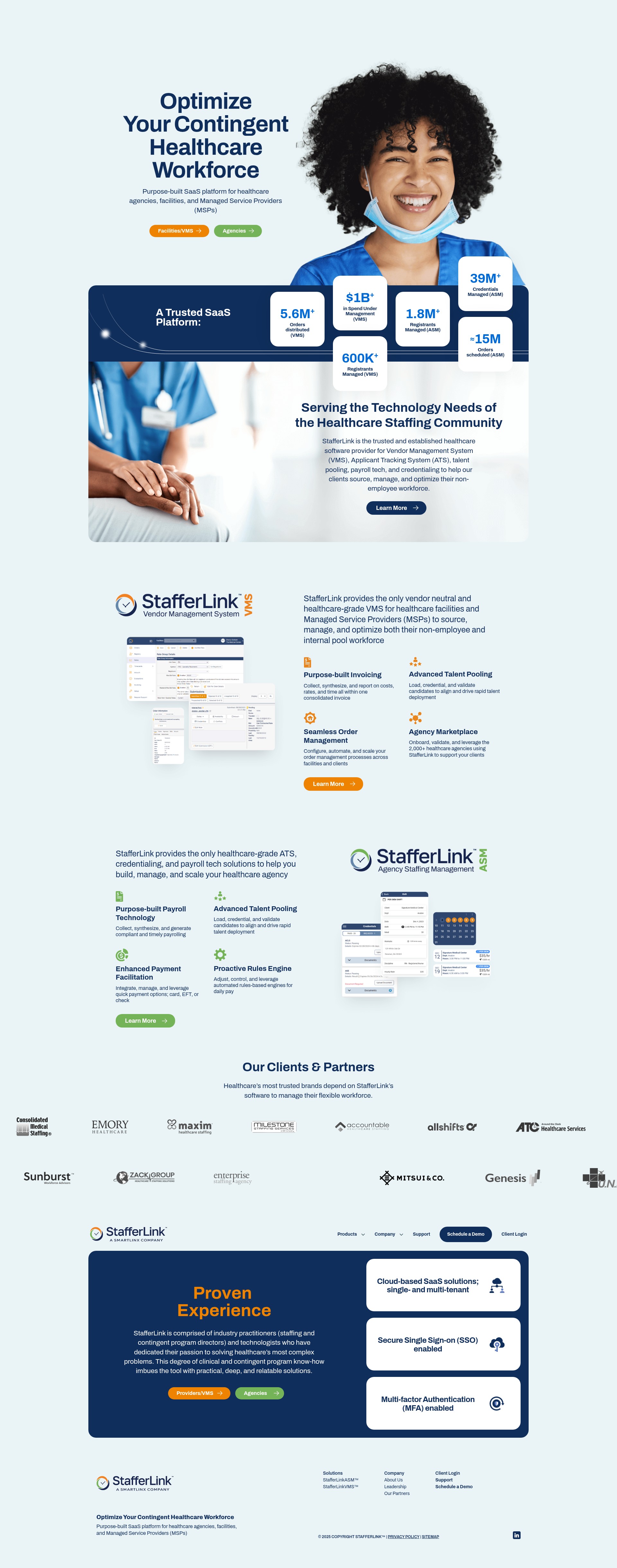 Screenshot of www.stafferlink.com