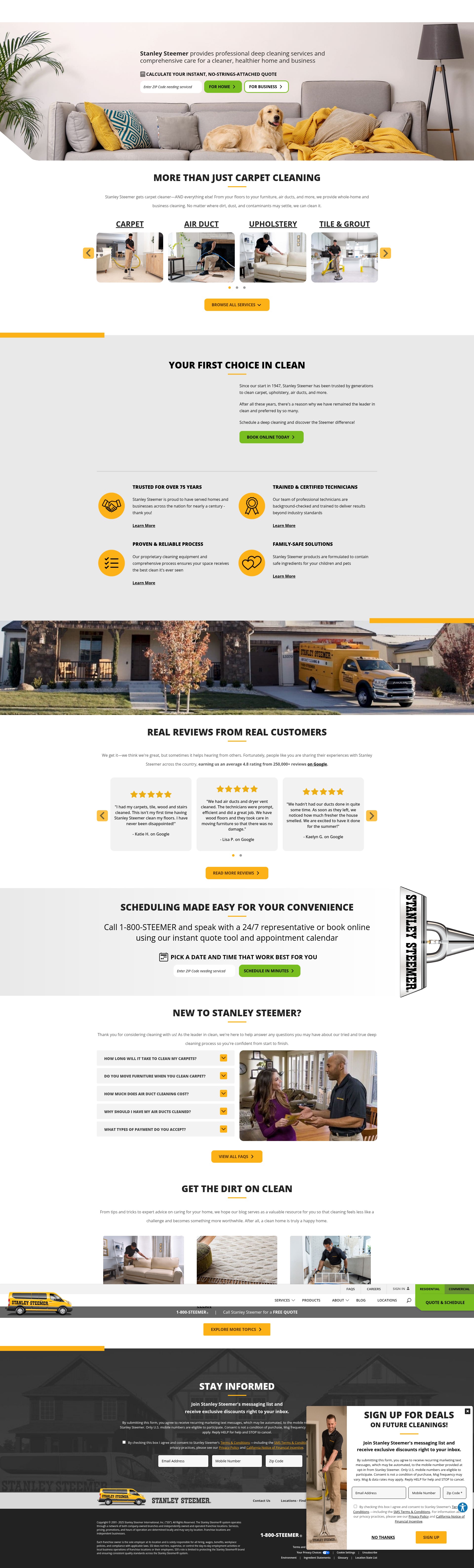 Screenshot of www.stanleysteemer.com