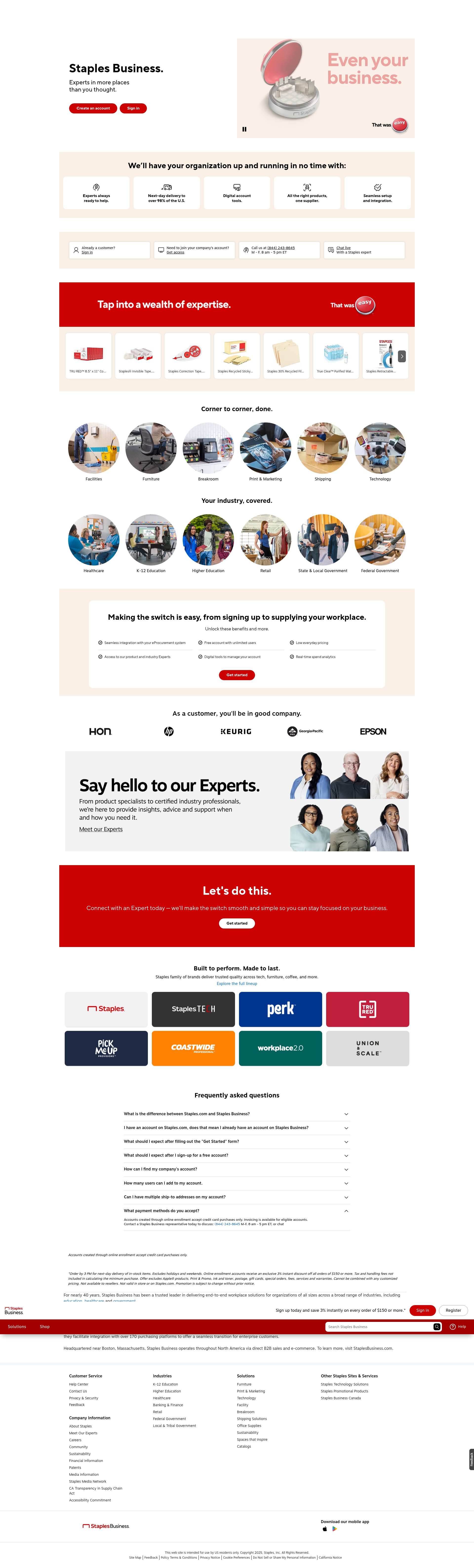 Screenshot of www.staplesadvantage.com