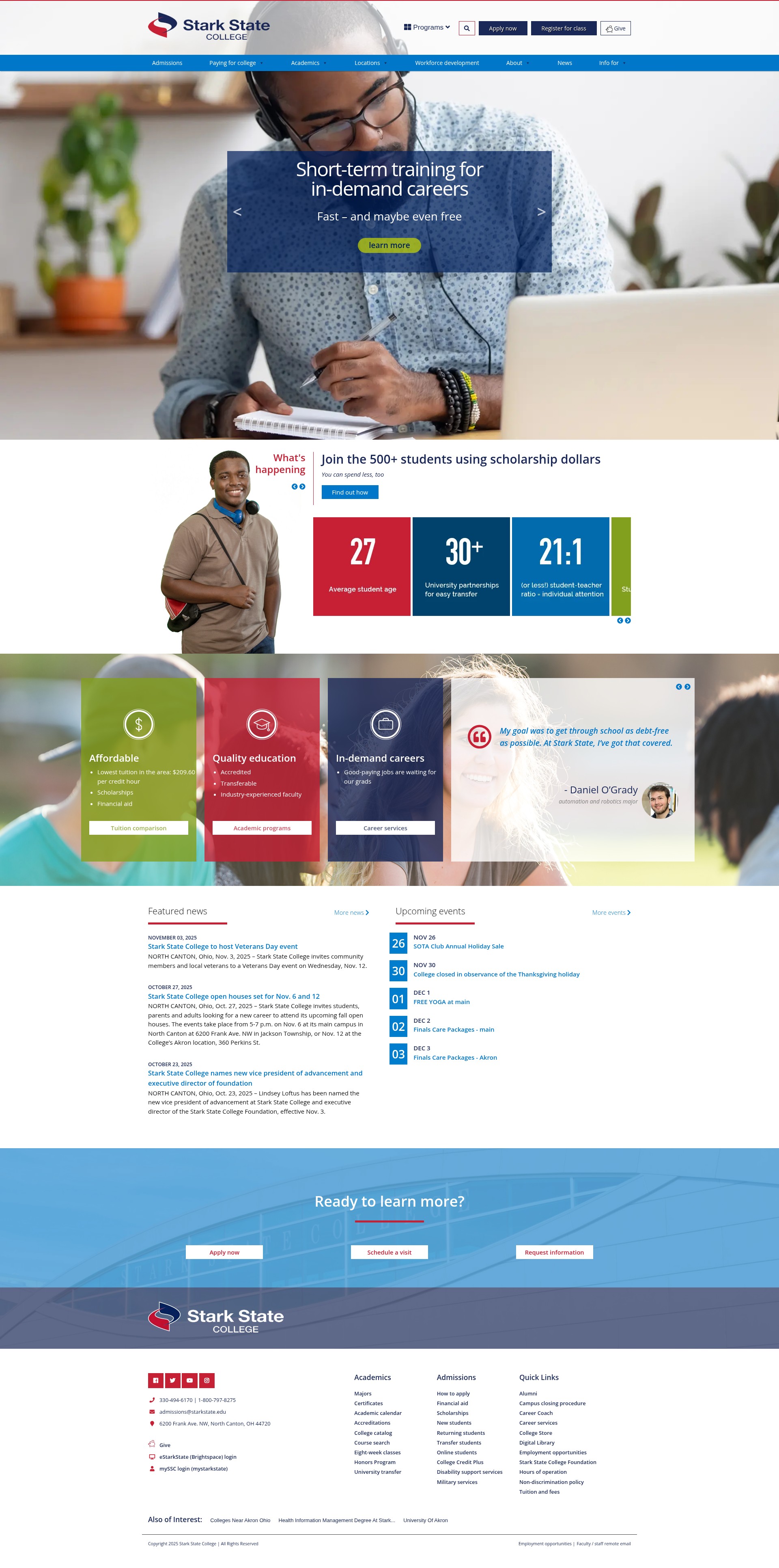 Screenshot of www.starkstate.edu