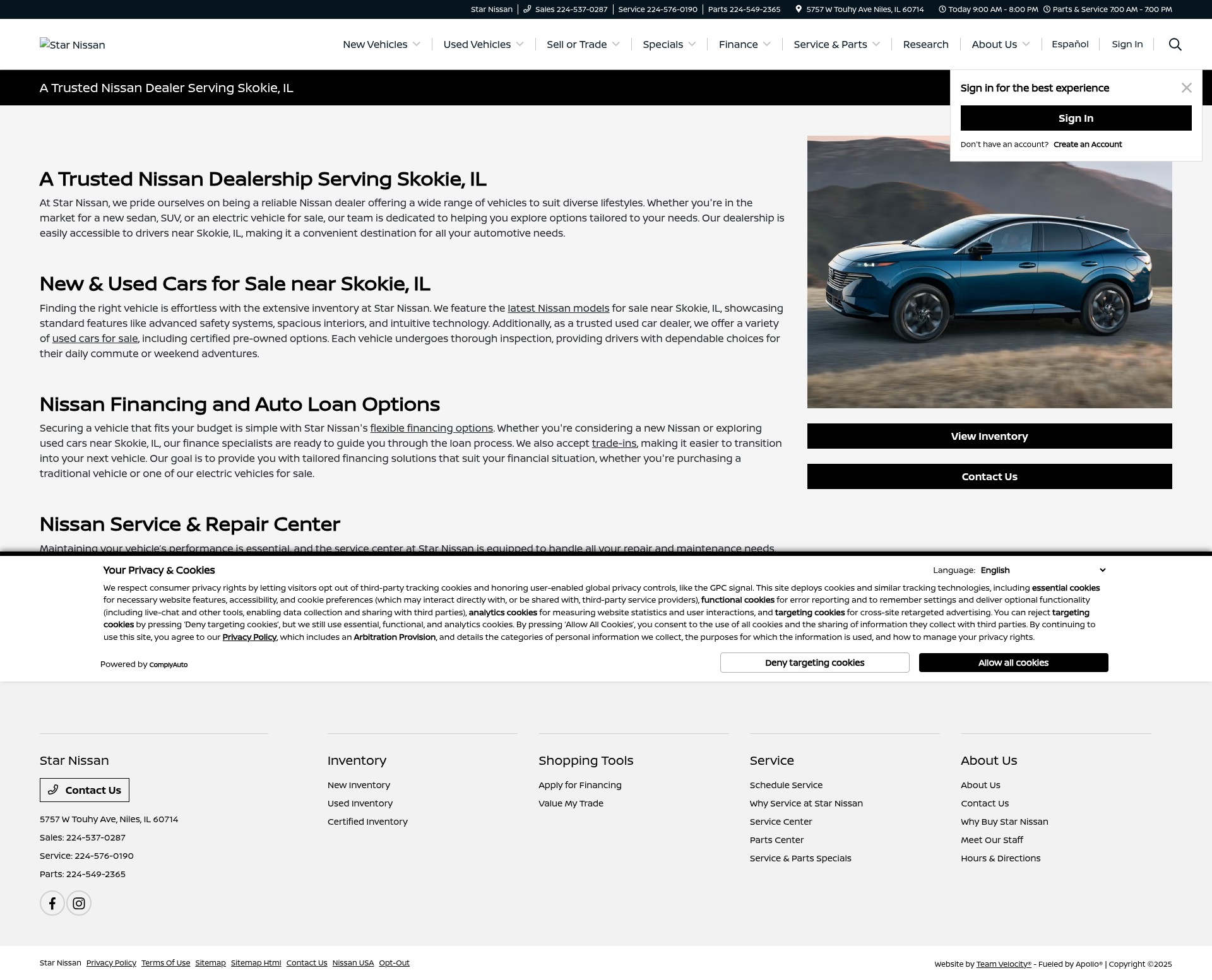 Screenshot of www.starnissan.com