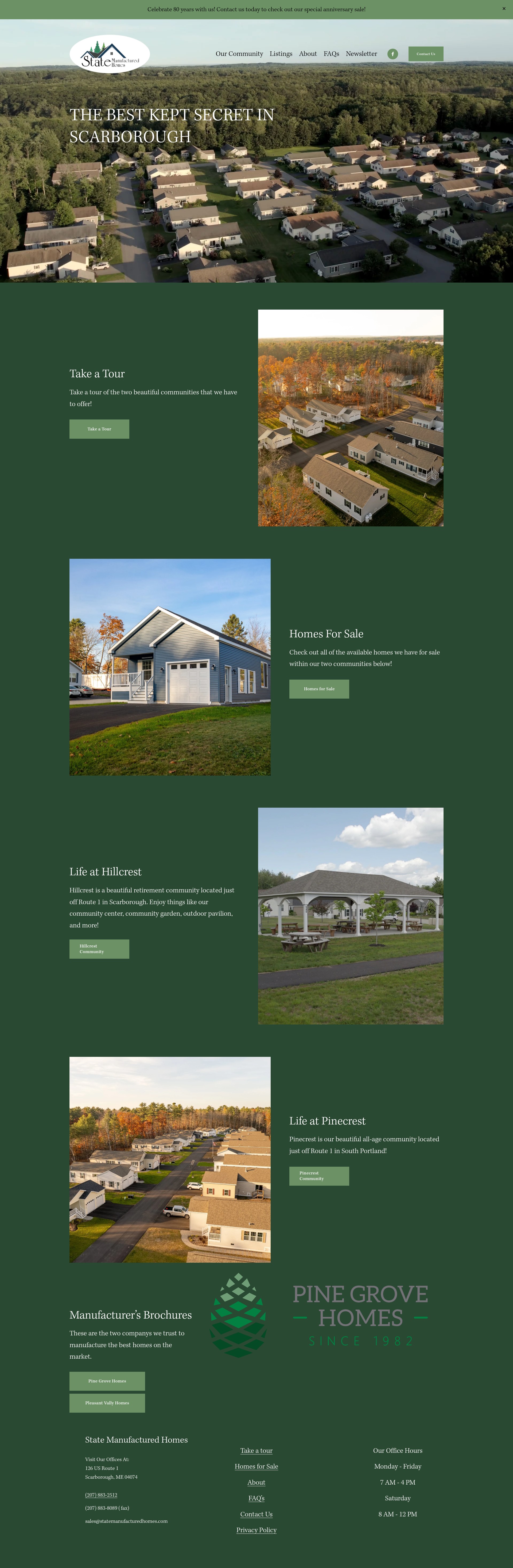 Screenshot of www.statemanufacturedhomes.com