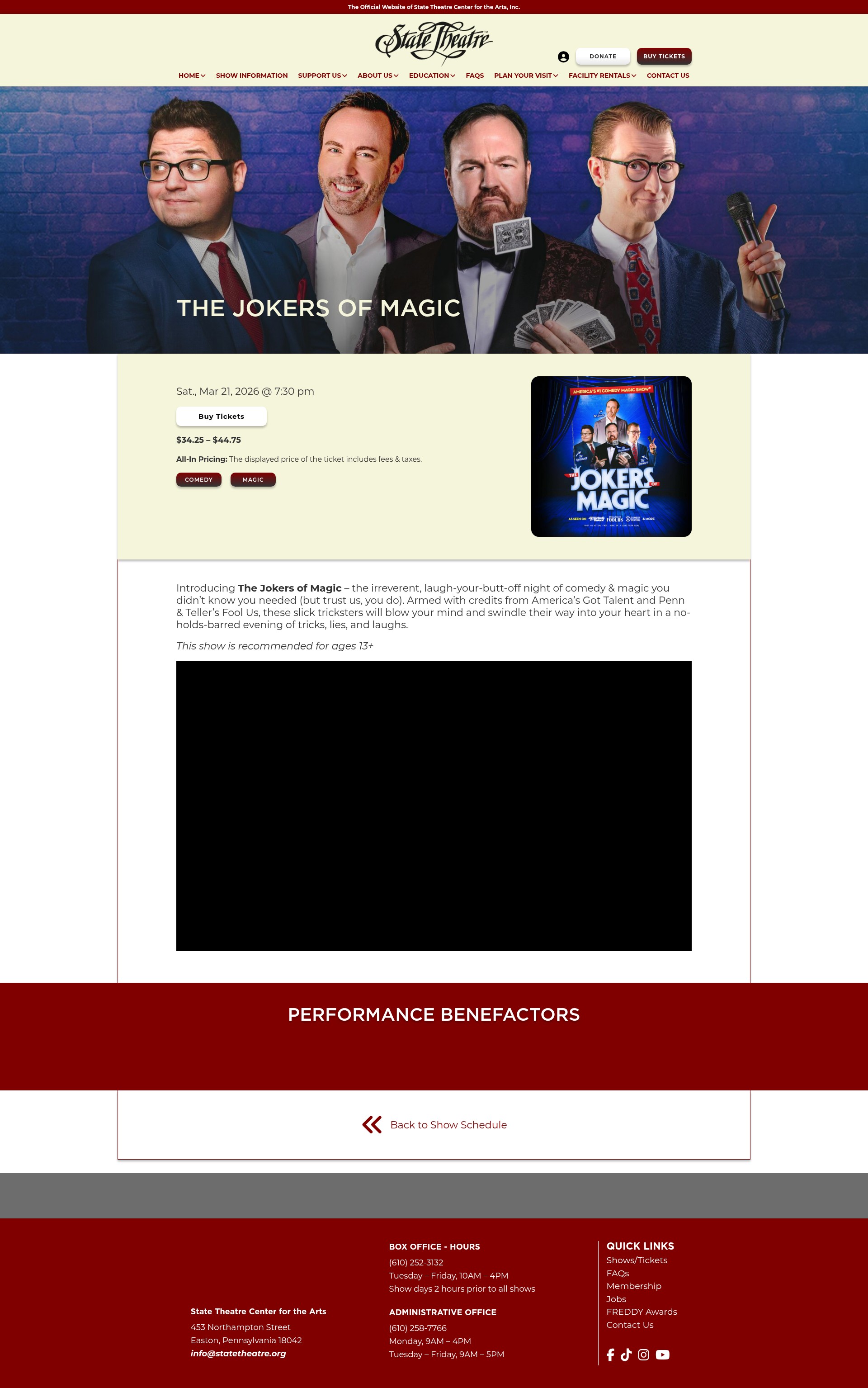 Screenshot of www.statetheatre.org