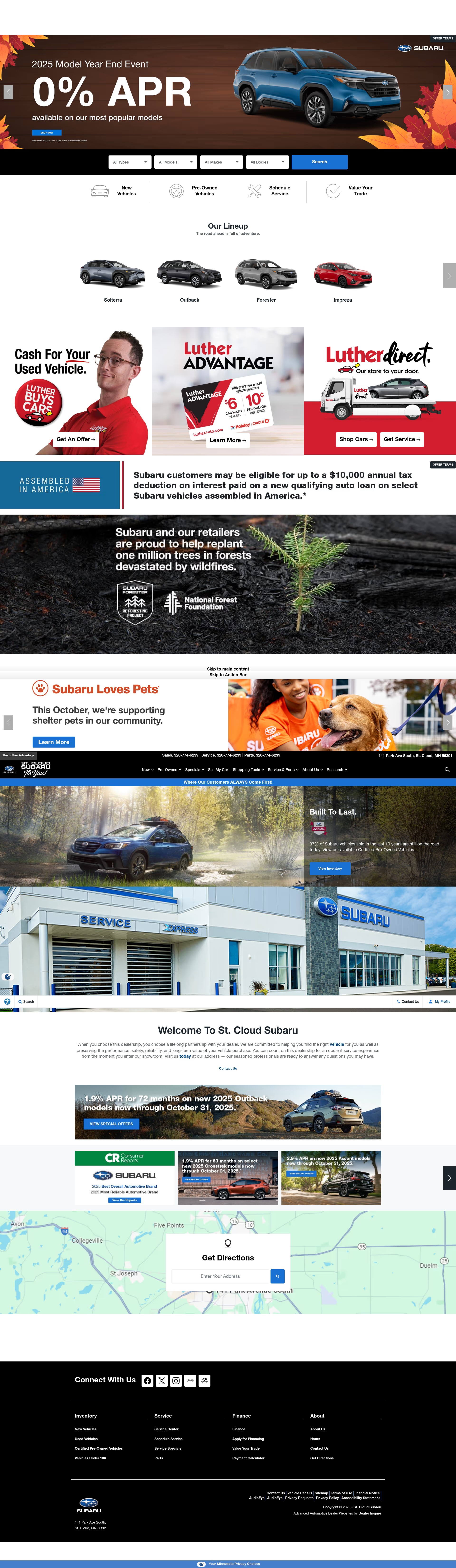 Screenshot of www.stcloudsubaru.com