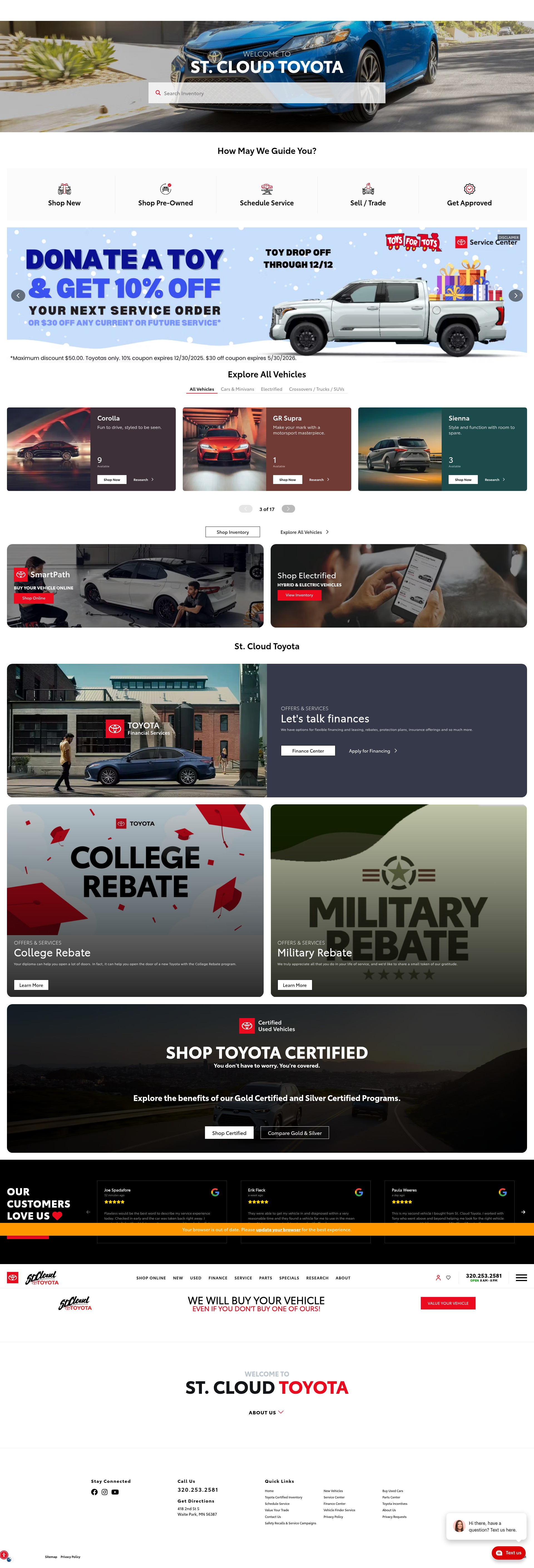 Screenshot of www.stcloudtoyota.com