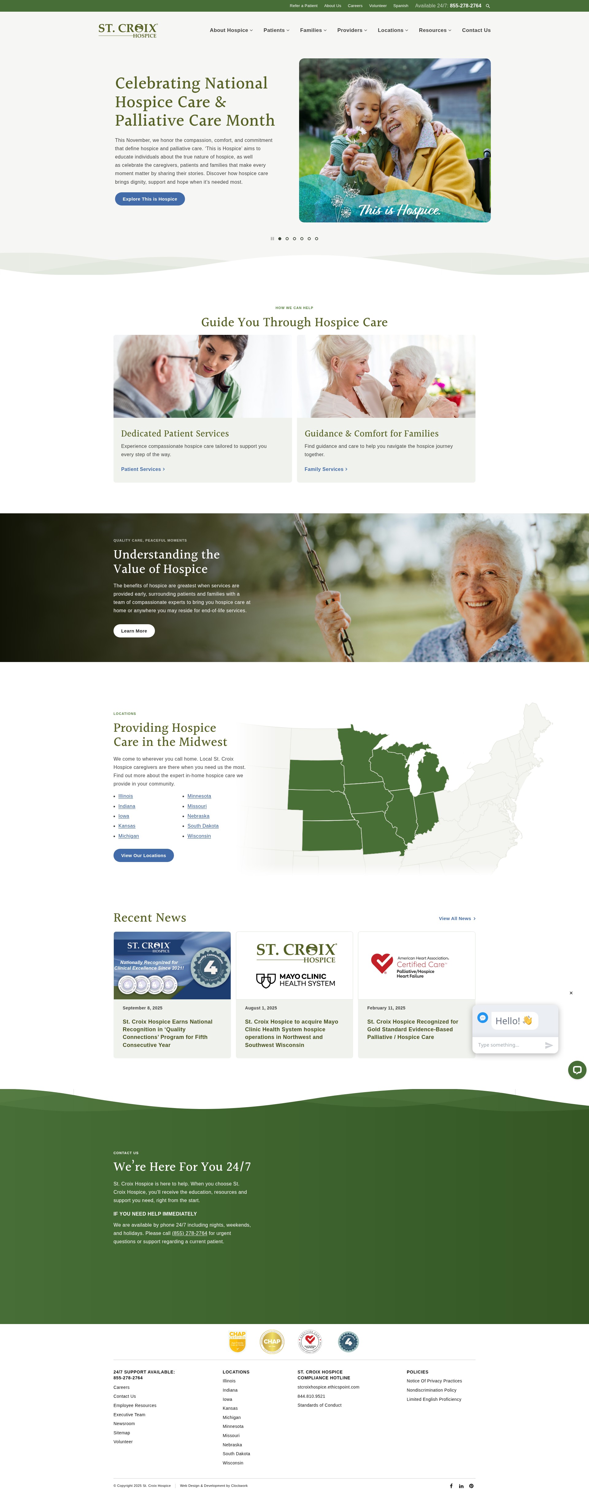 Screenshot of www.stcroixhospice.com