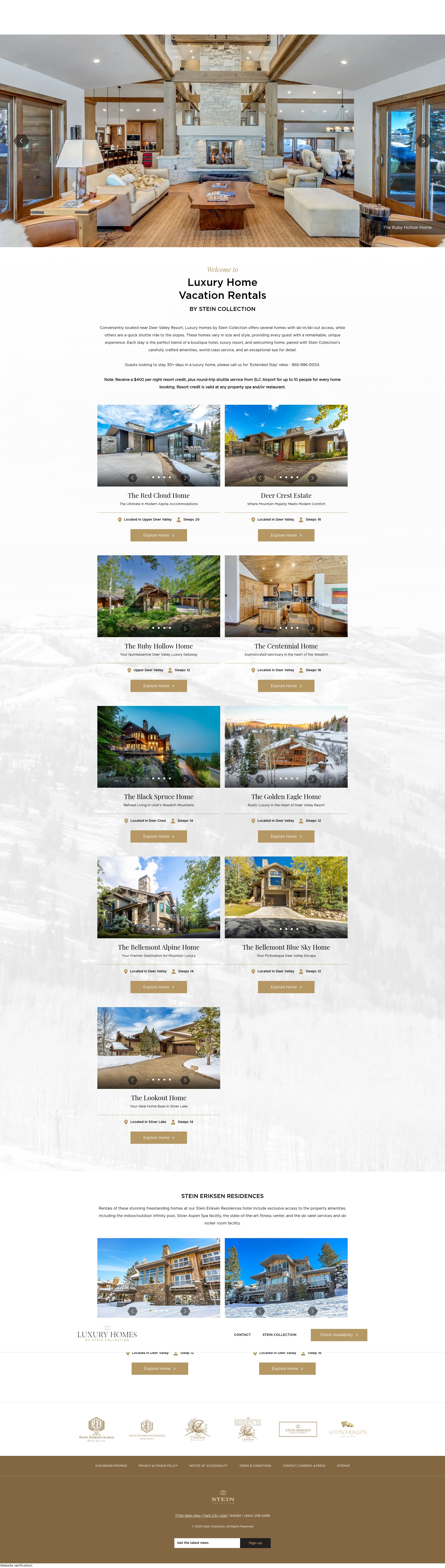 Screenshot of www.steinluxhomes.com