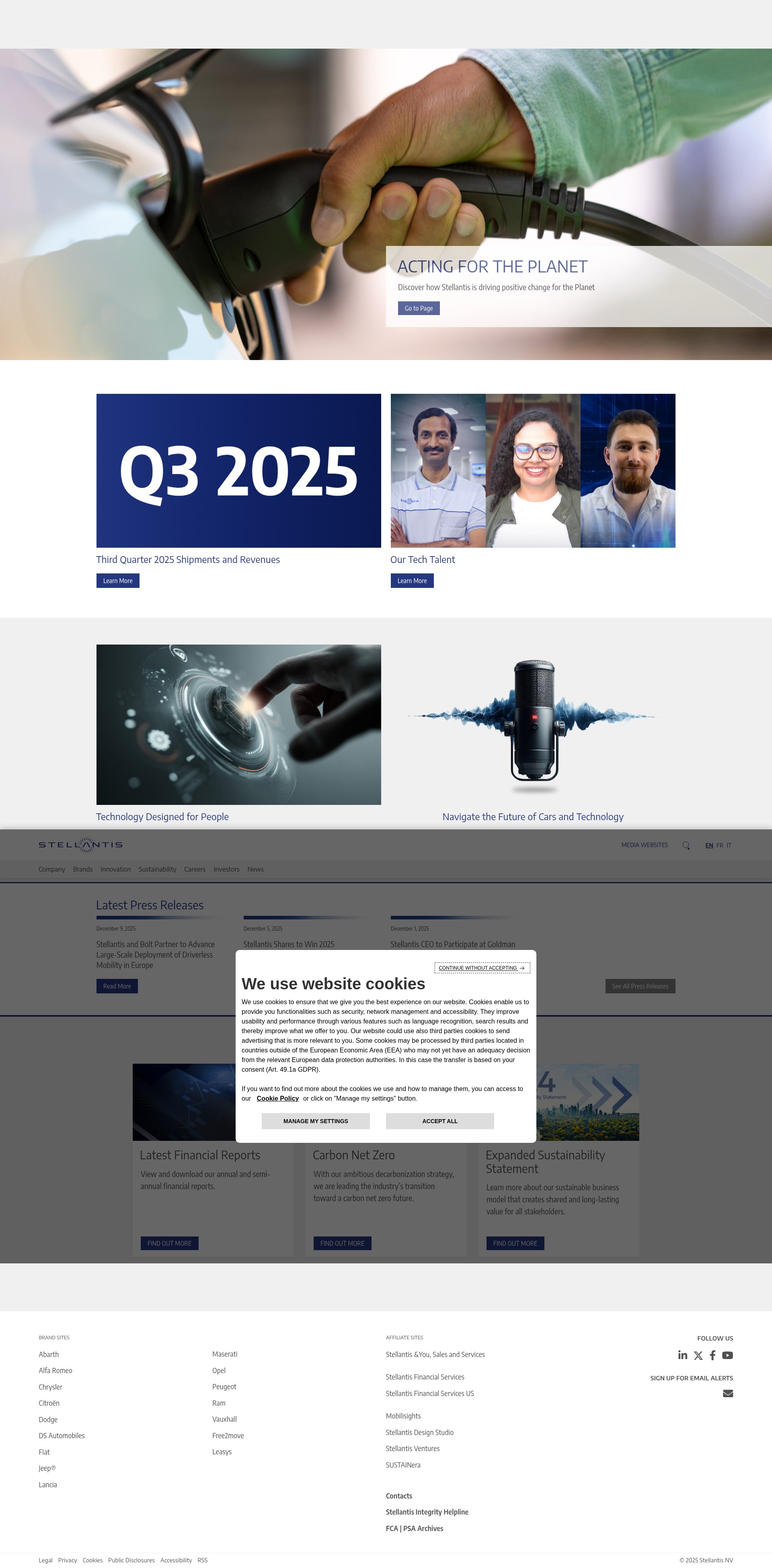 Screenshot of www.stellantis.com