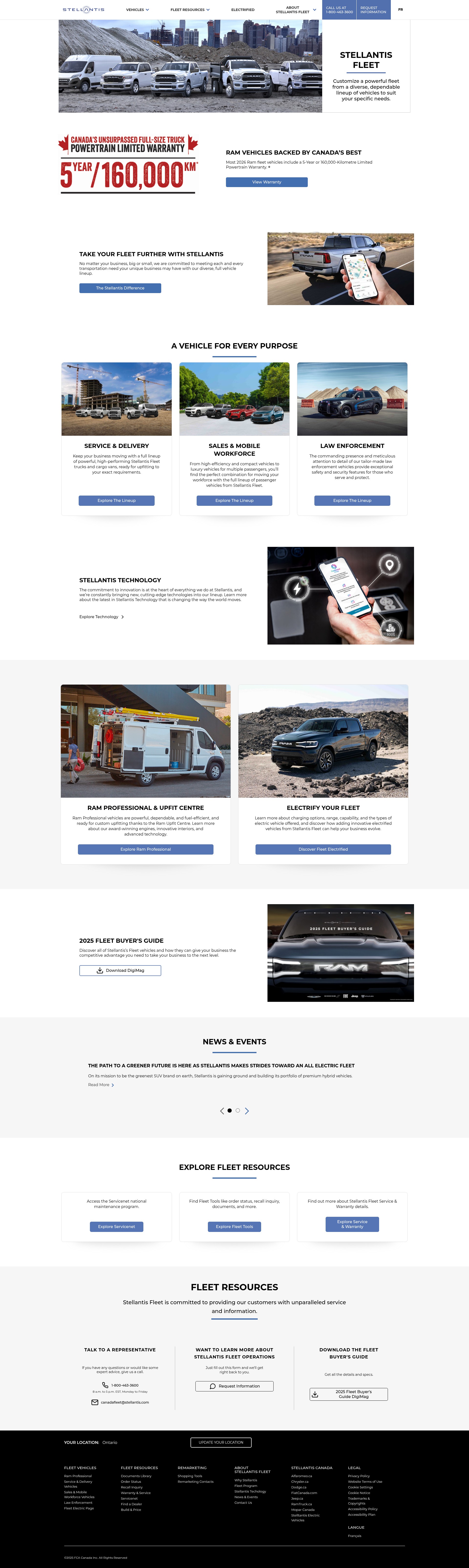 Screenshot of www.stellantisfleet.ca