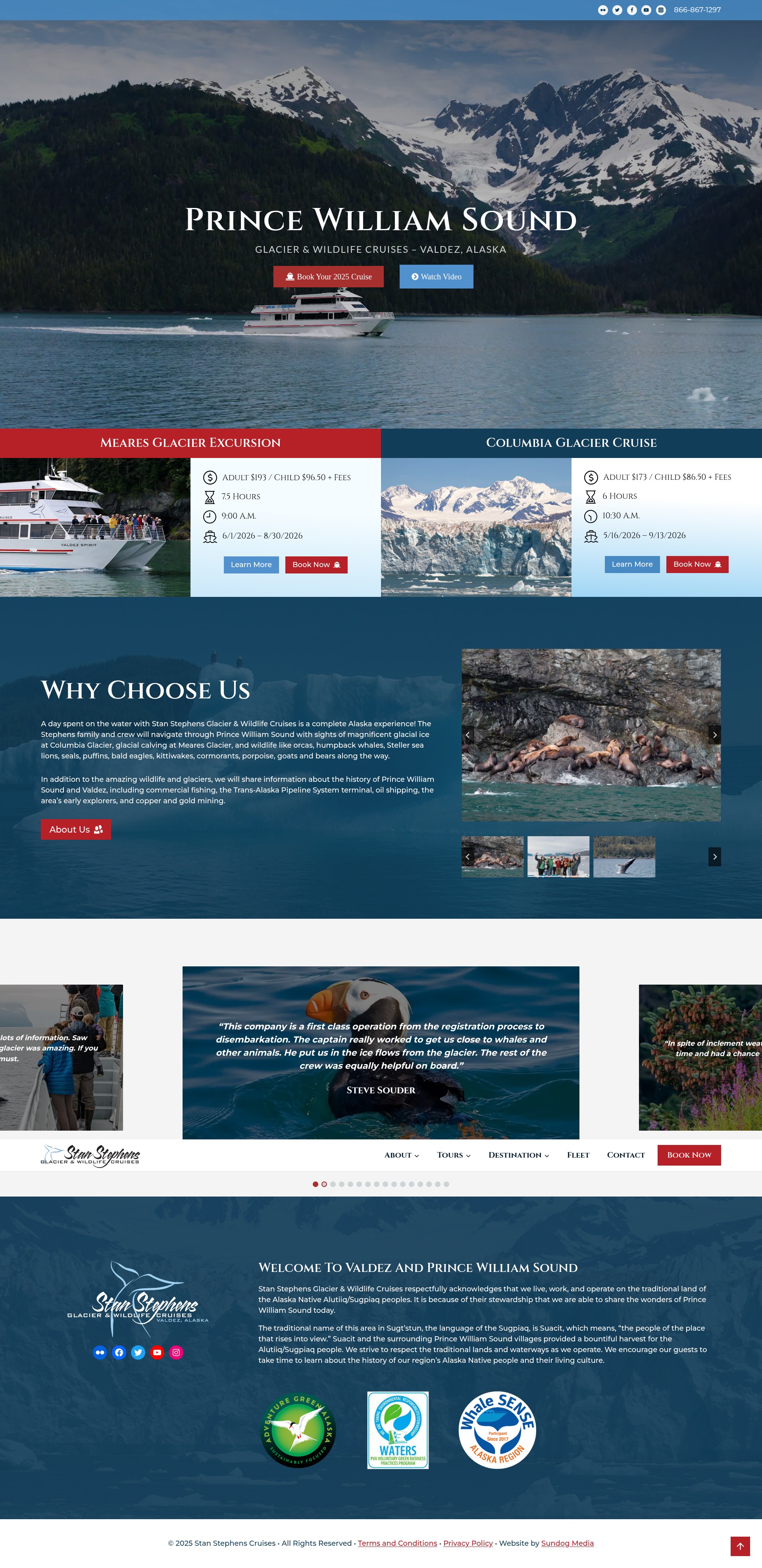 Screenshot of www.stephenscruises.com