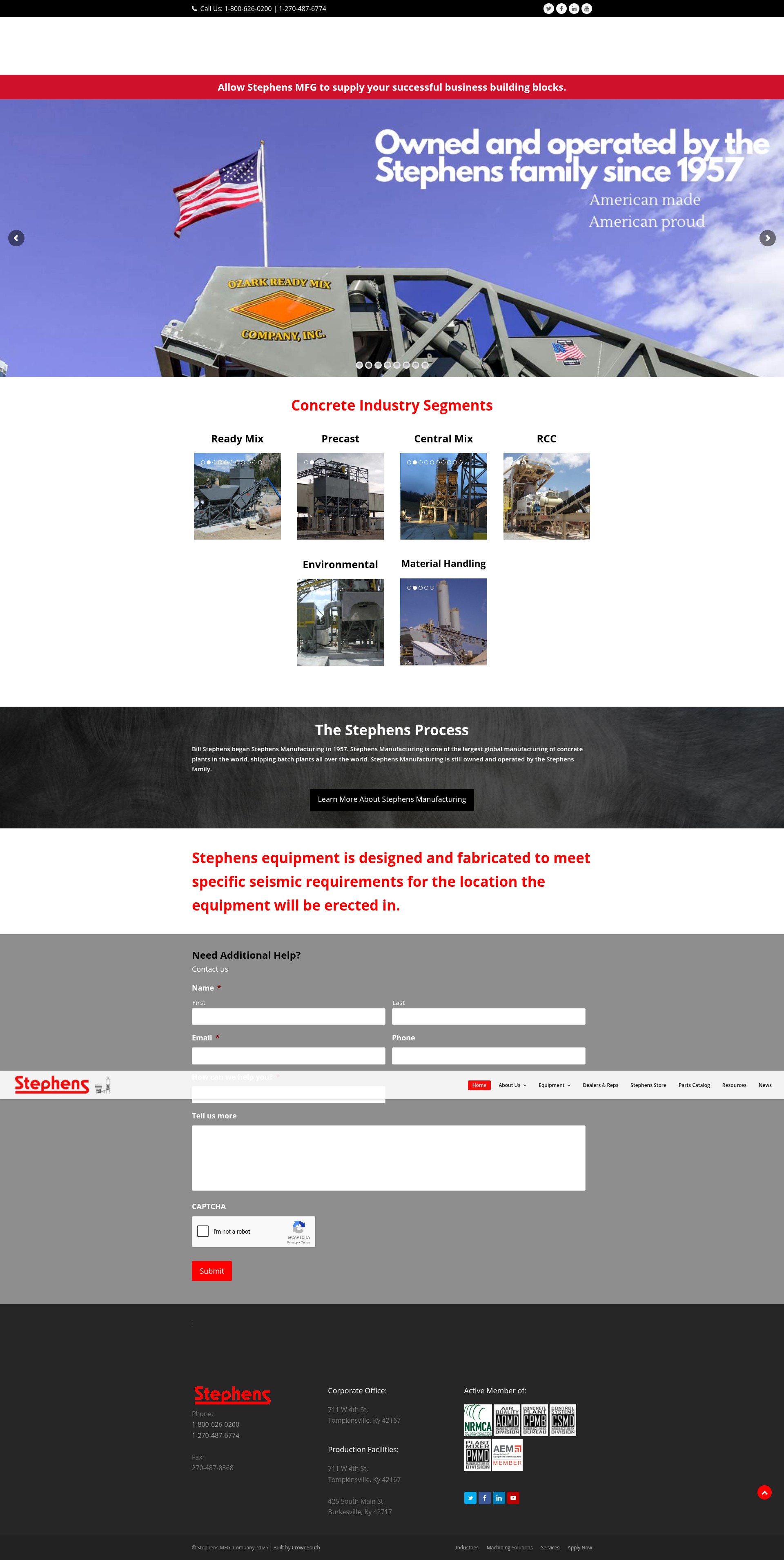 Screenshot of www.stephensmfg.com