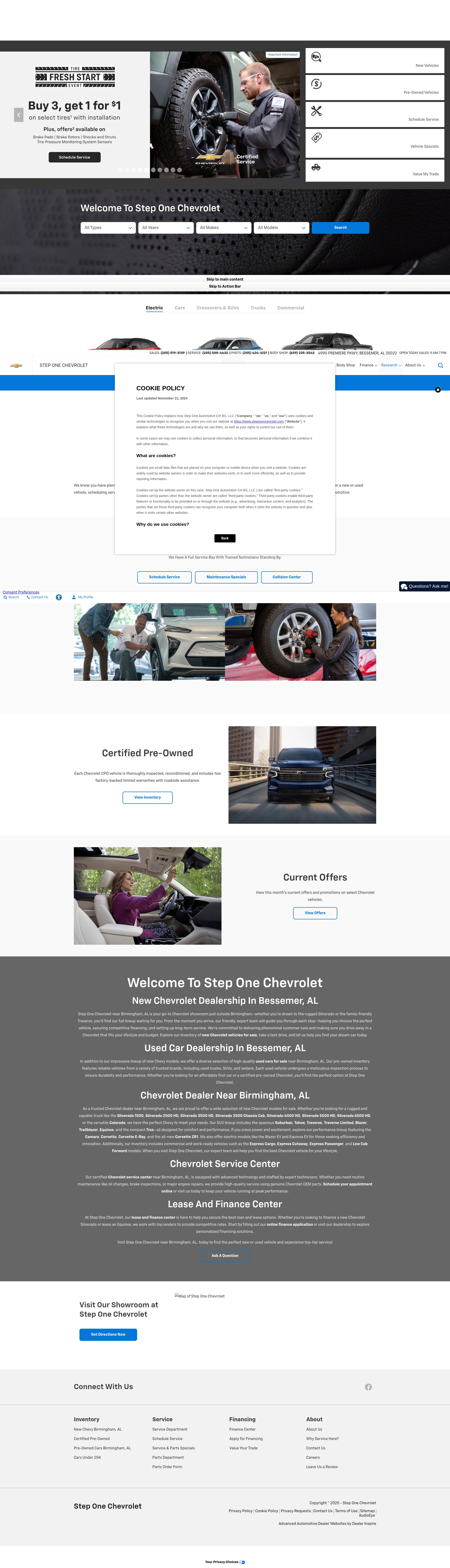 Screenshot of www.steponechevrolet.com