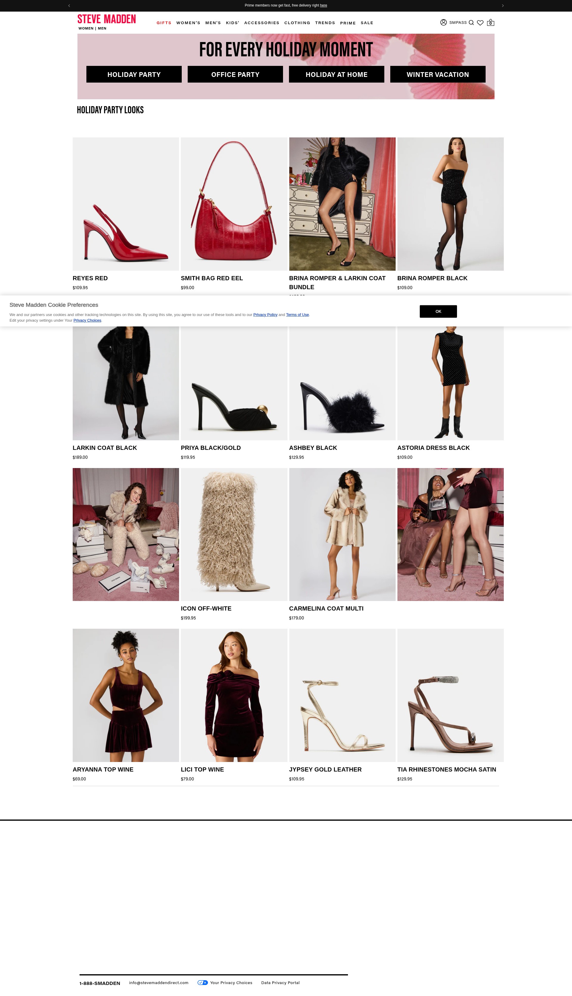 Screenshot of www.stevemadden.com