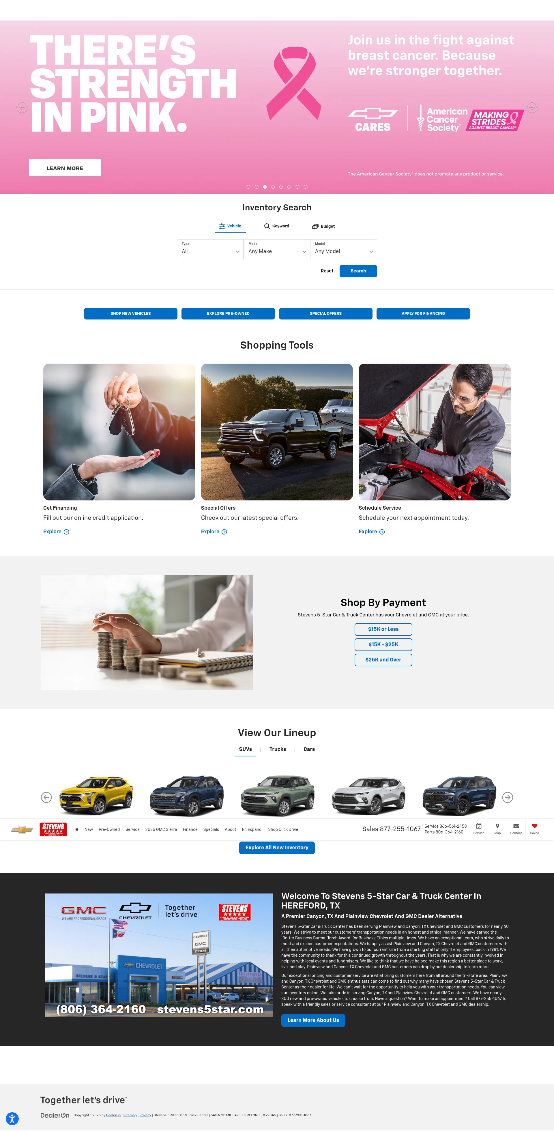Screenshot of www.stevens5star.com