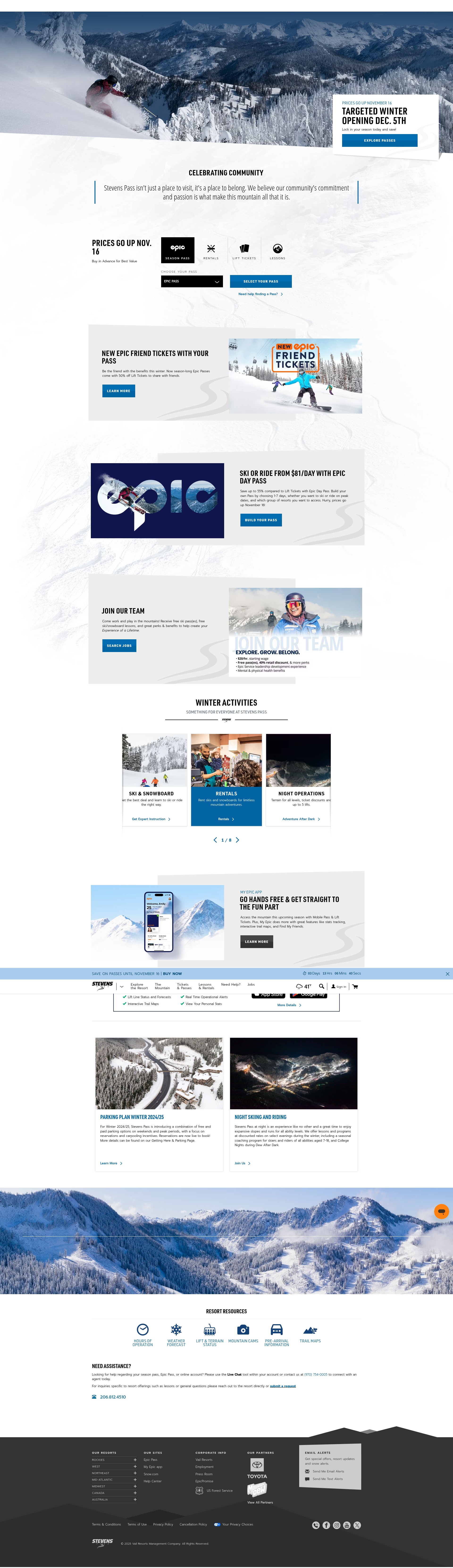 Screenshot of www.stevenspass.com