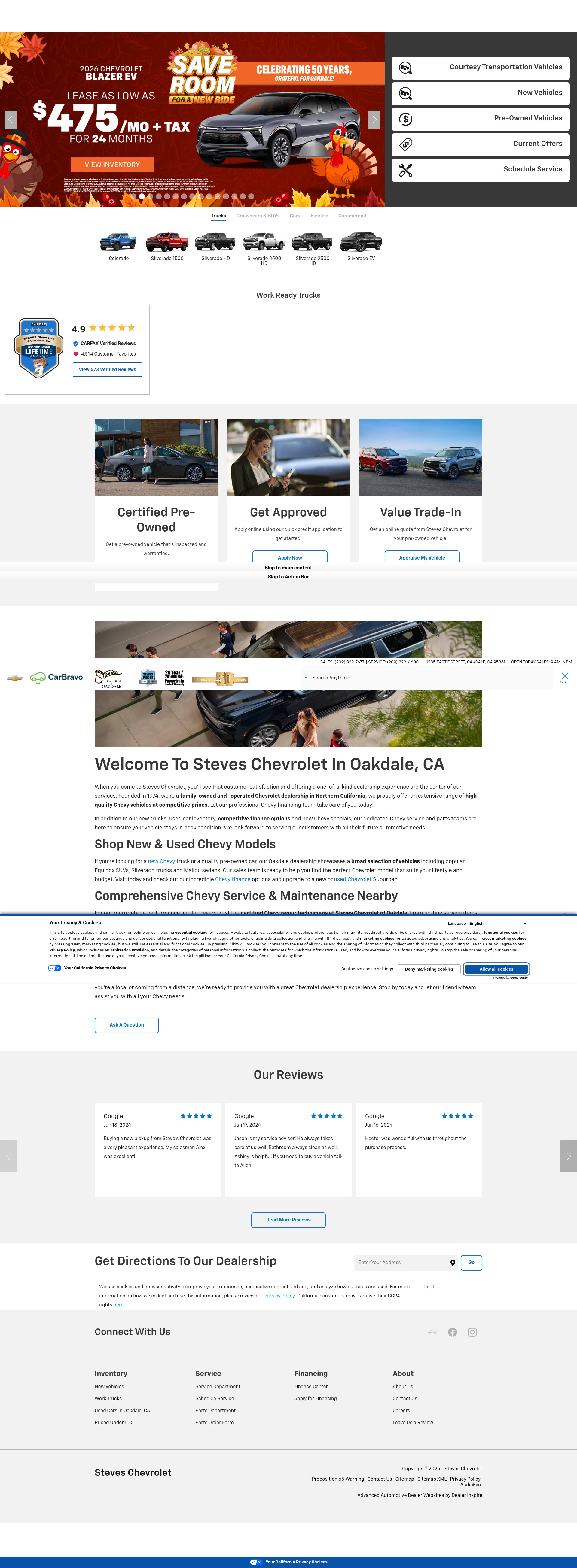 Screenshot of www.steveschevroletbuick.com
