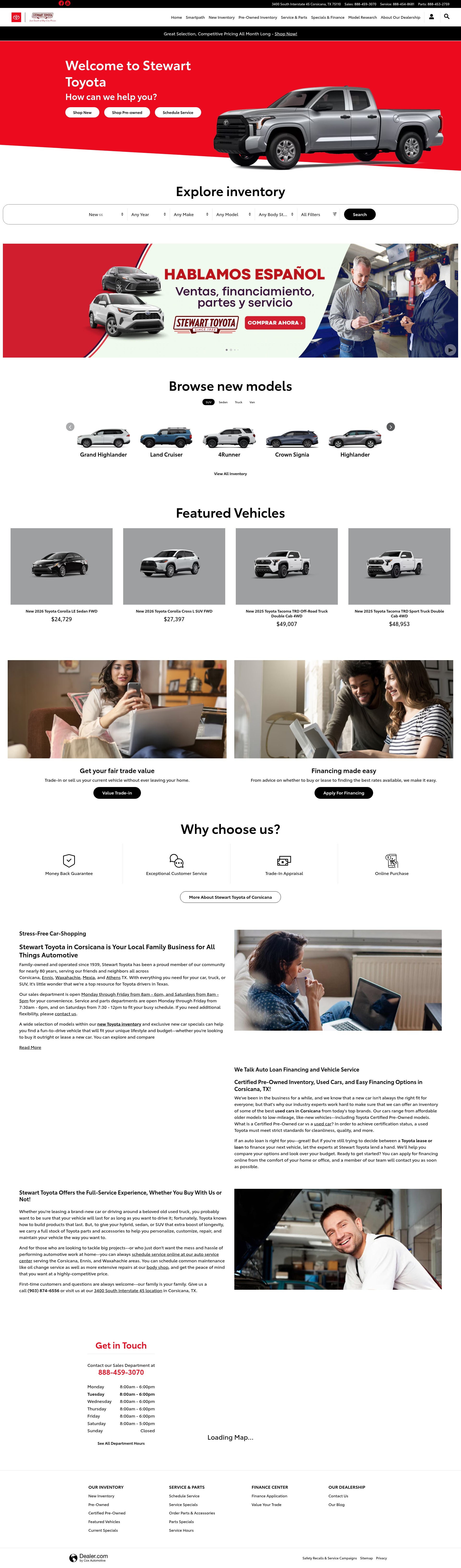 Screenshot of www.stewarttoyota.com