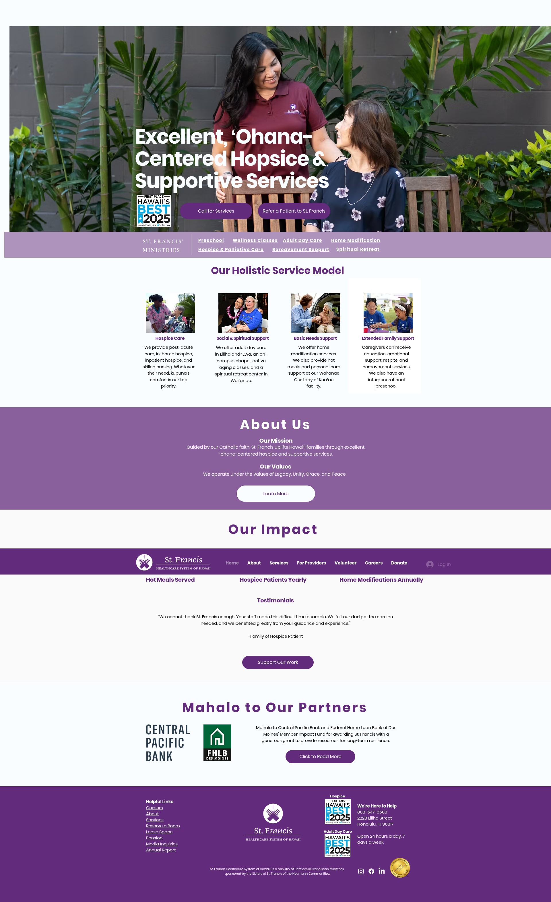 Screenshot of www.stfrancishawaii.org