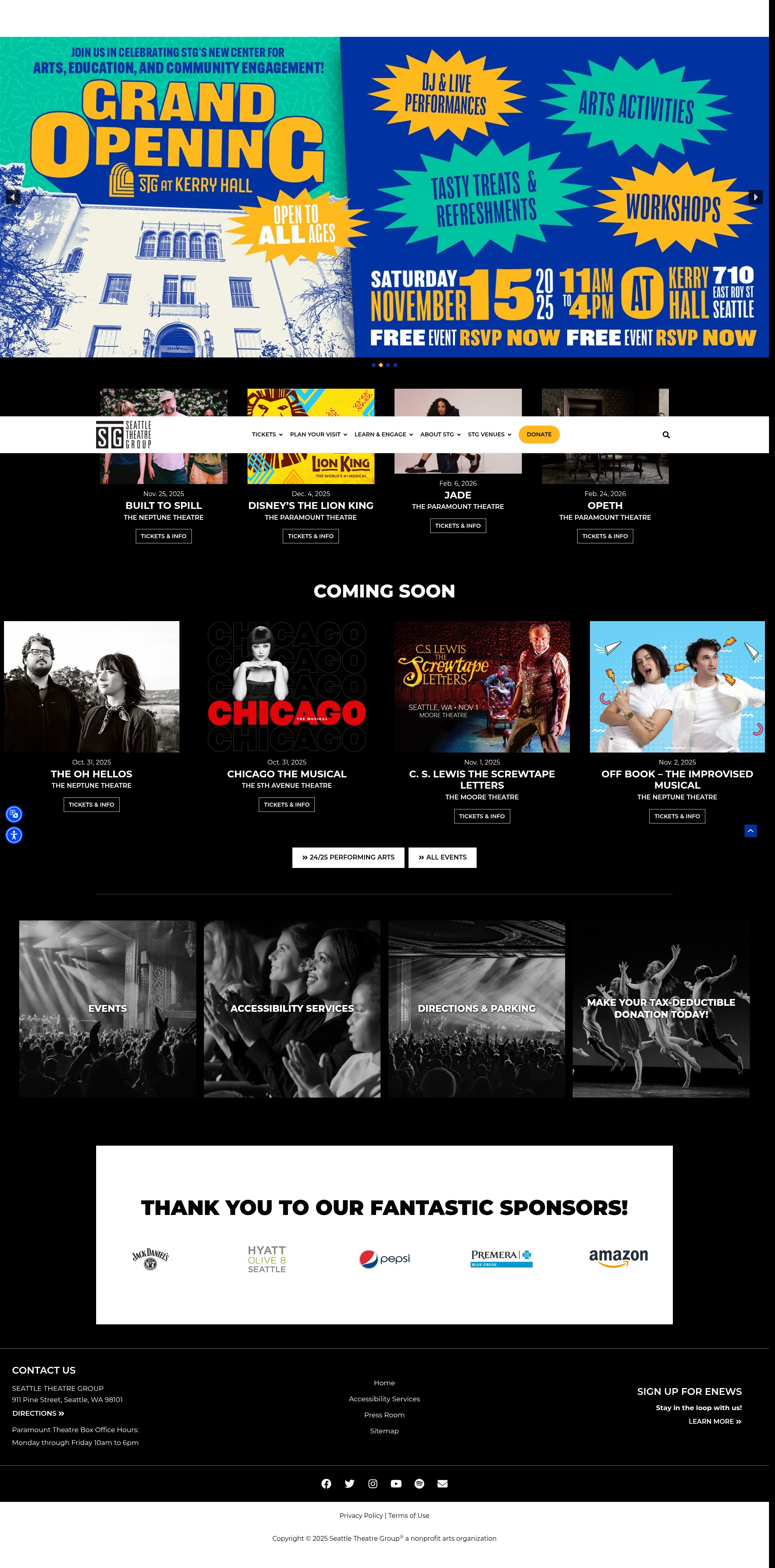 Screenshot of www.stgpresents.org