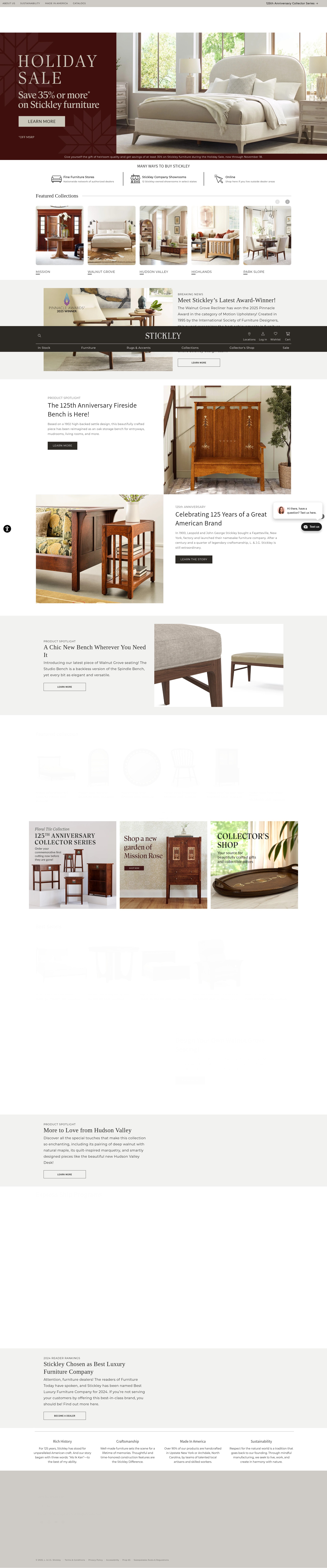 Screenshot of www.stickley.com