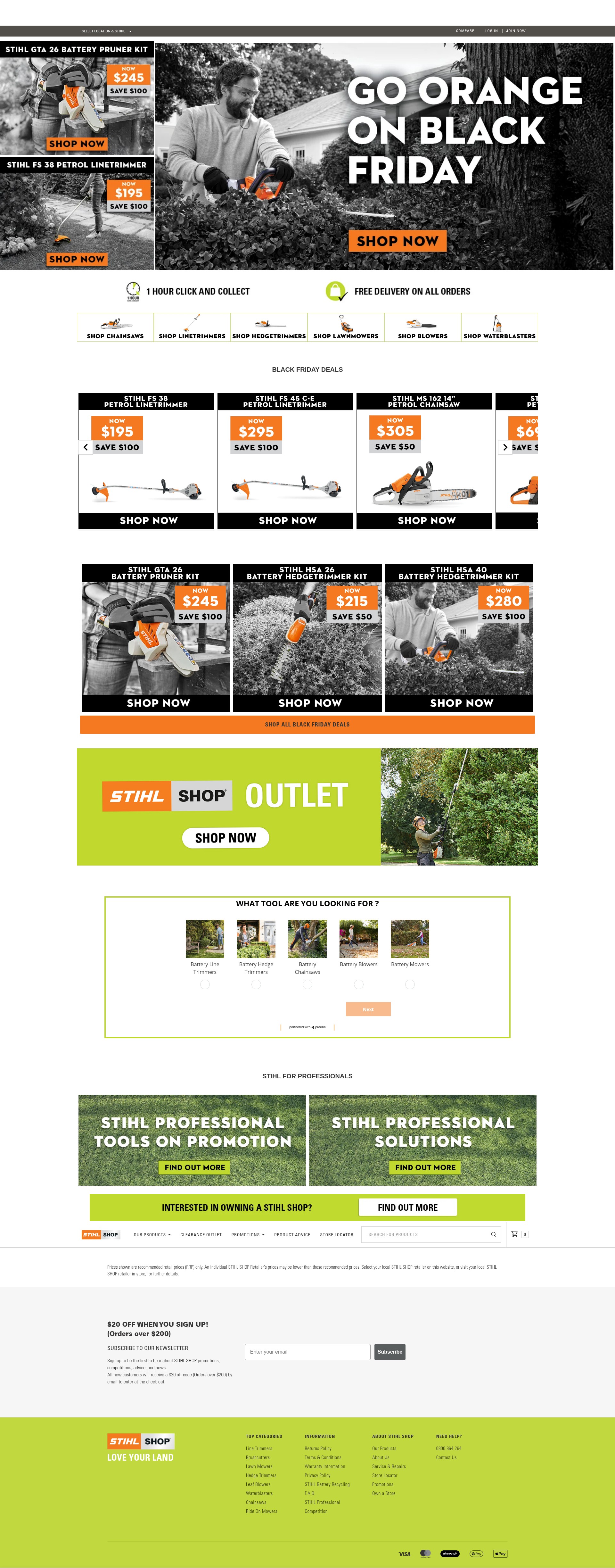Screenshot of www.stihlshop.co.nz