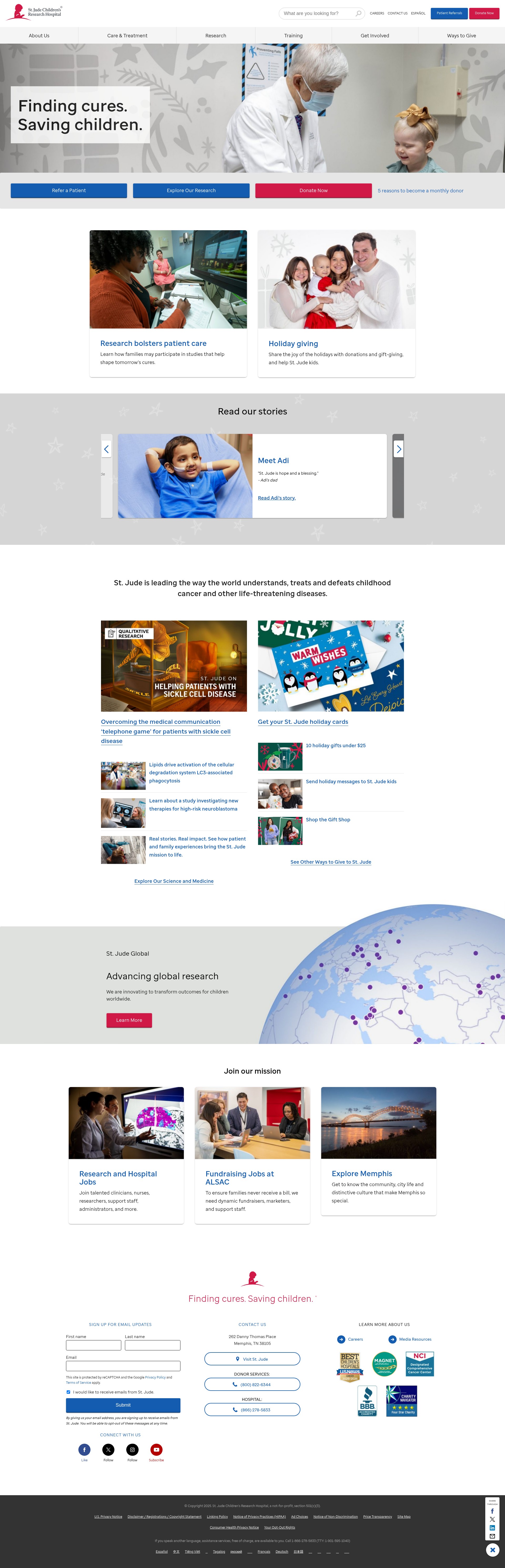 Screenshot of www.stjude.org