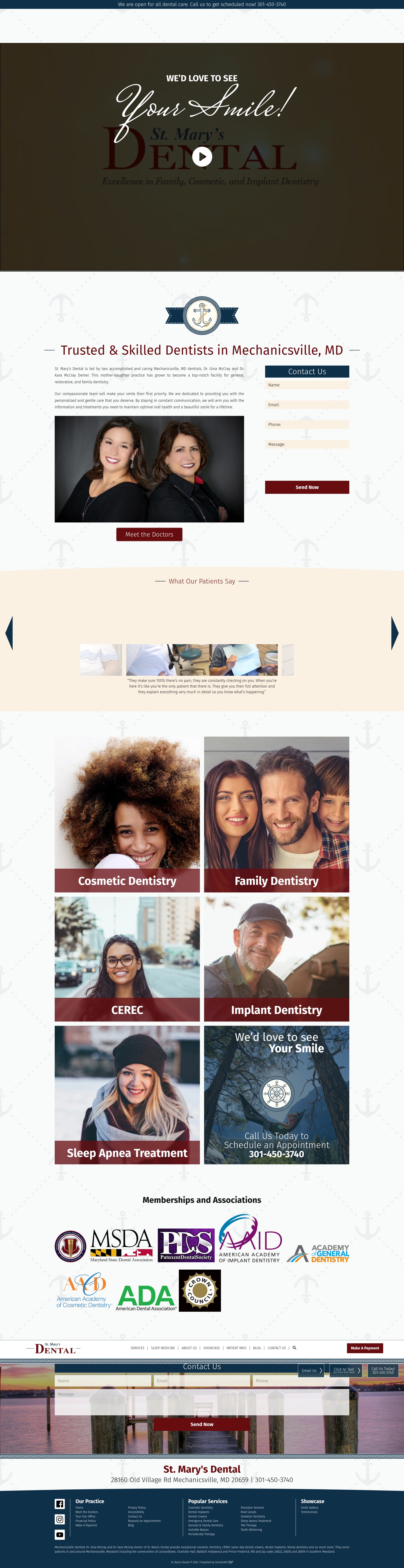 Screenshot of www.stmarysdental.com