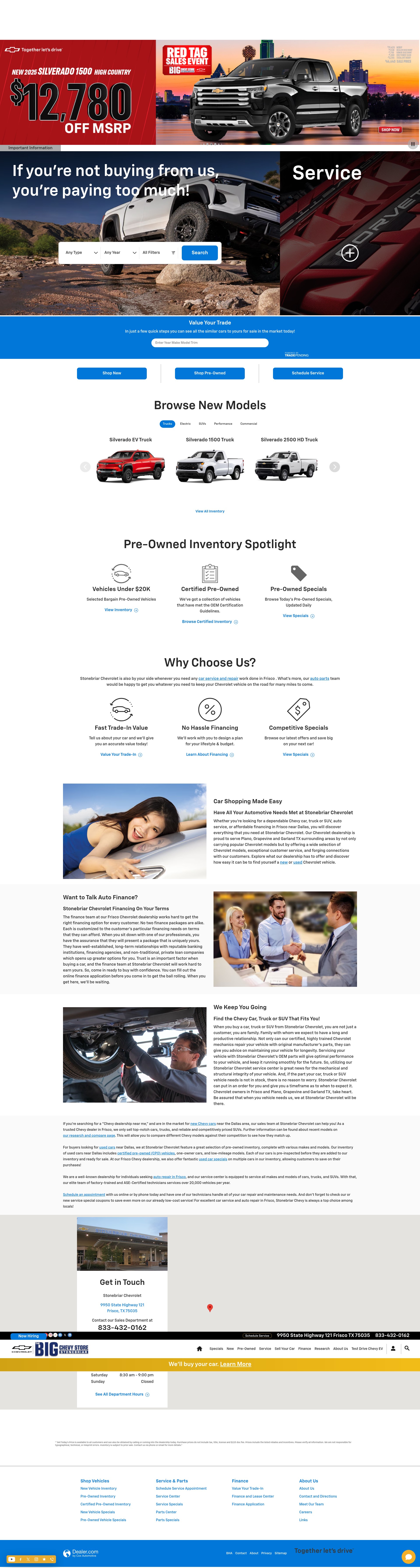 Screenshot of www.stonebriarchevytexas.com