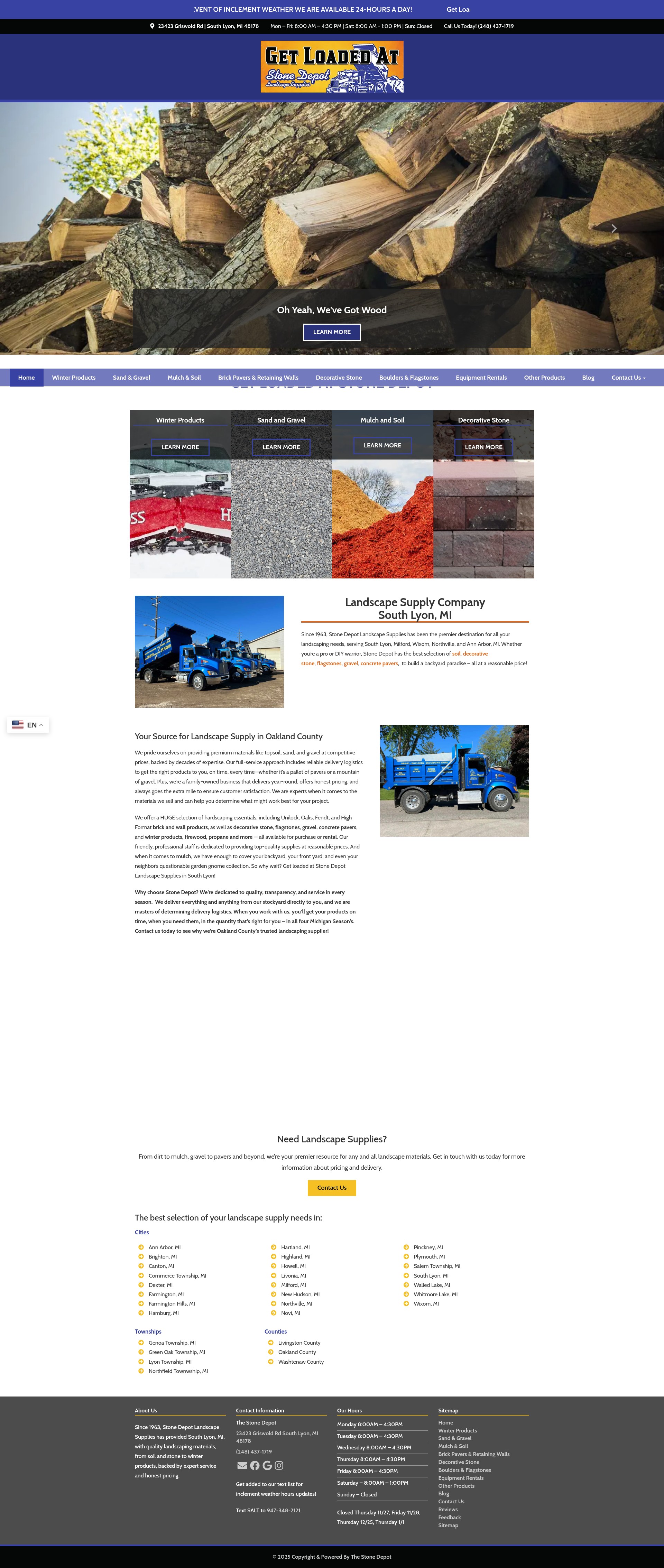 Screenshot of www.stonedepotmi.com