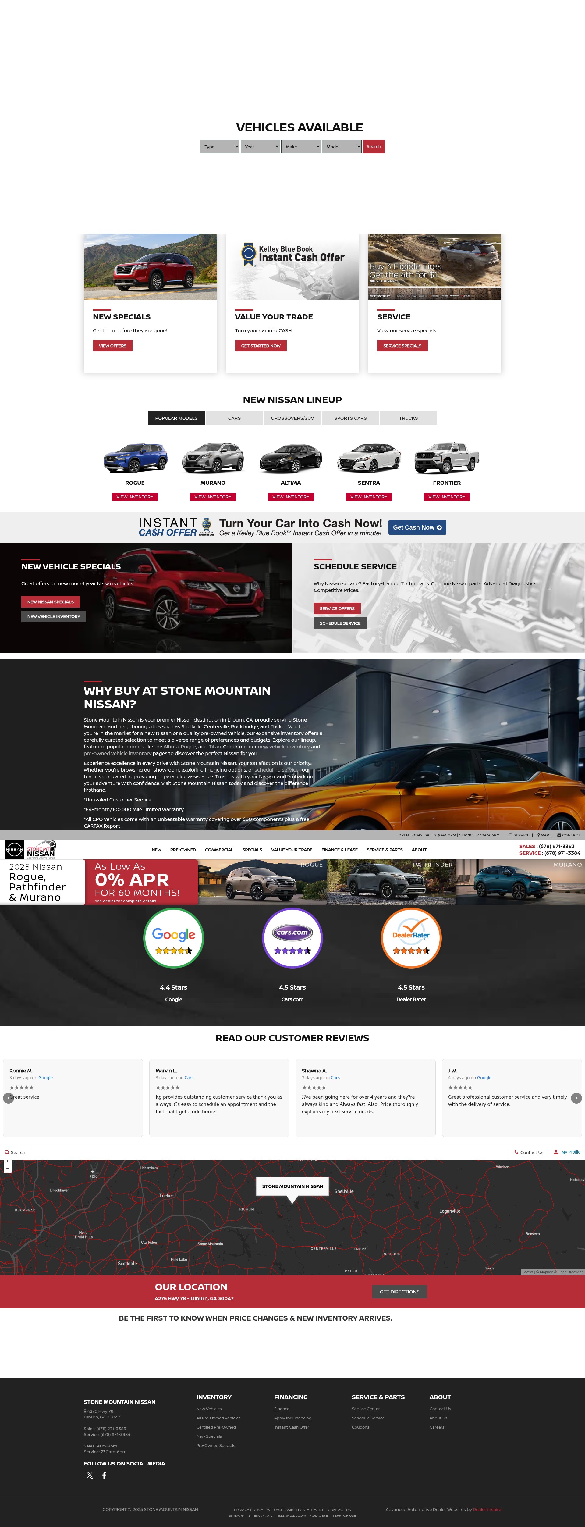 Screenshot of www.stonemountainnissan.com