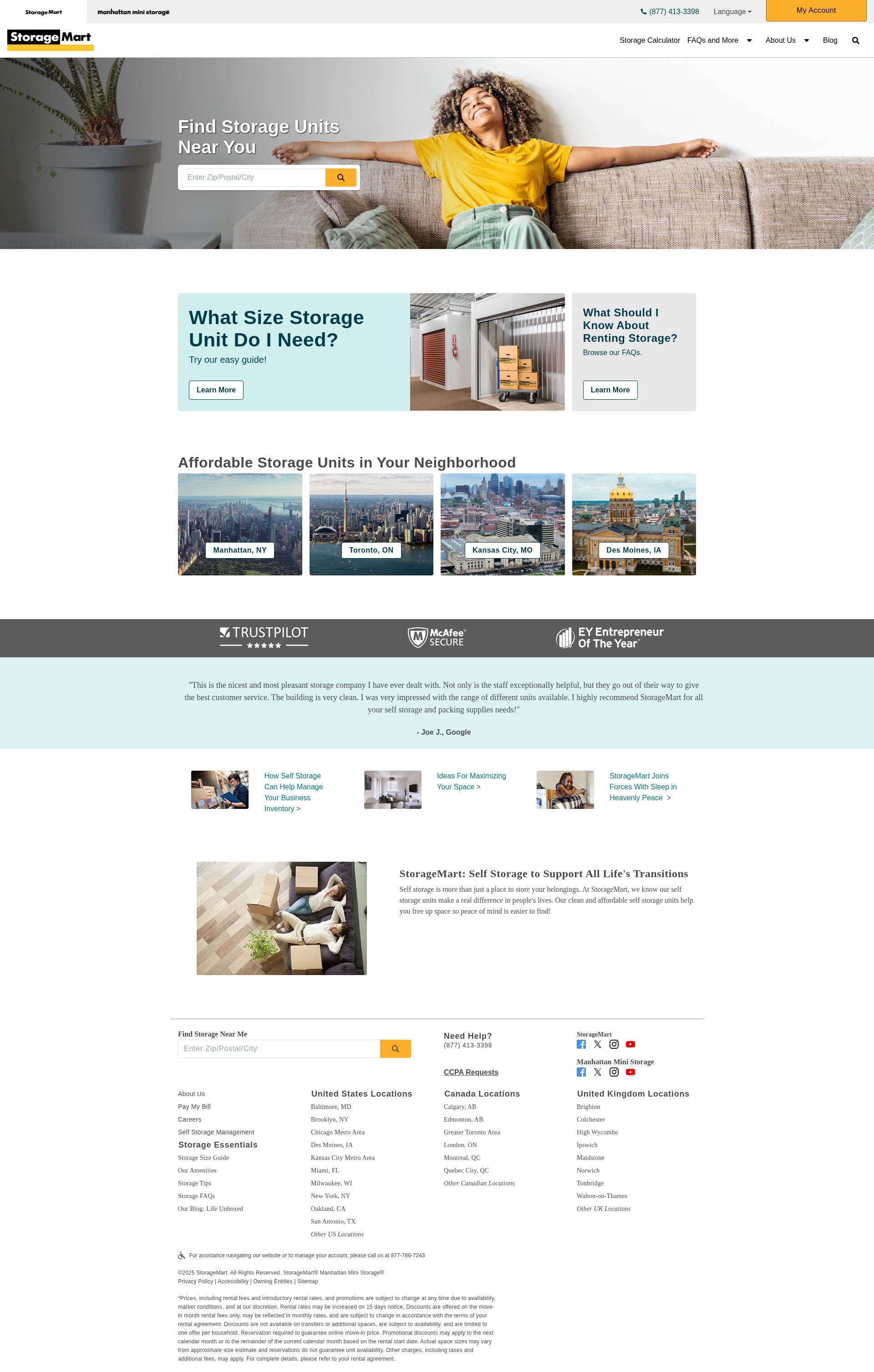 Screenshot of www.storage-mart.com